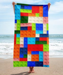 Building Bricks Beach Towel Fun Coloured Bricks Towels