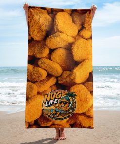 Chicken Nuggets Beach Towel Funny Nug Life Towels