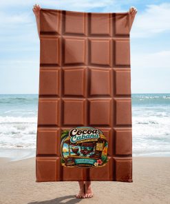 Chocolate Bar Beach Towel Cocoa Cabana Funny Towels