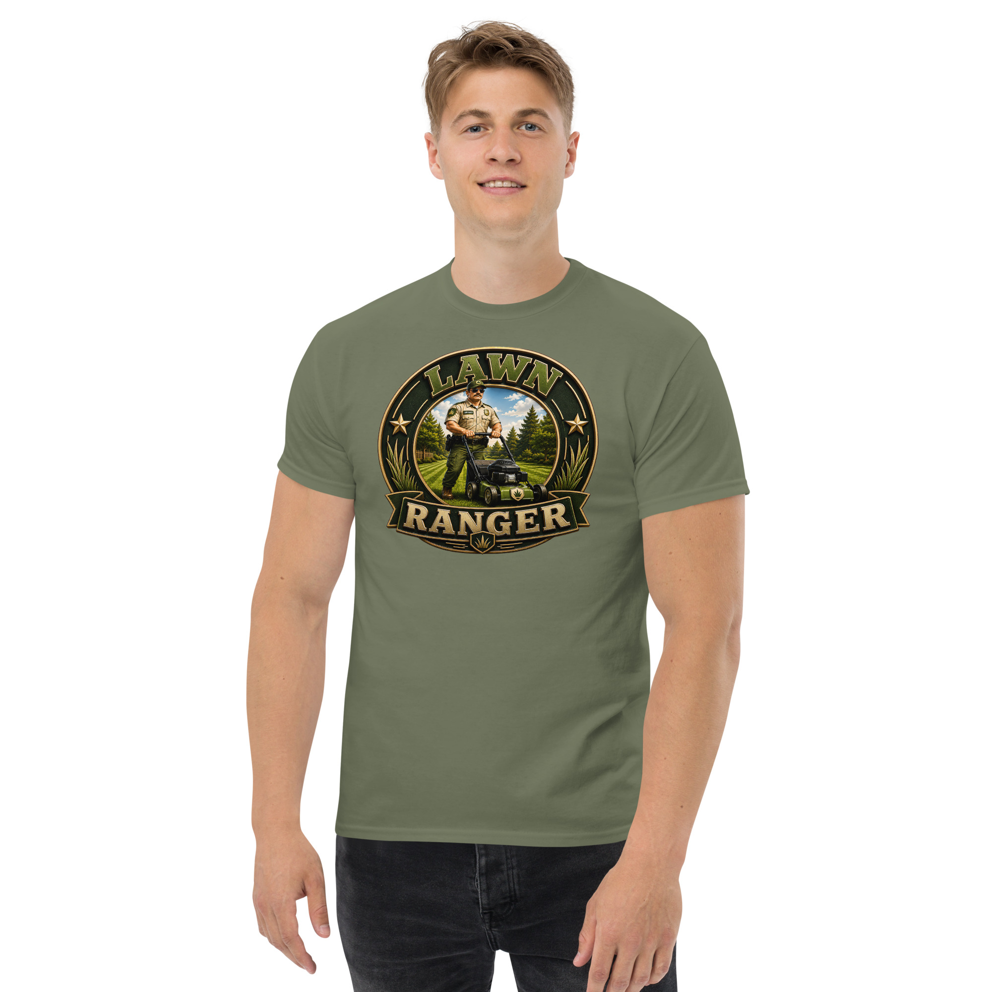 Lawn Ranger T-shirt – Dad Men’s Funny Lawn cutting T-shirt
