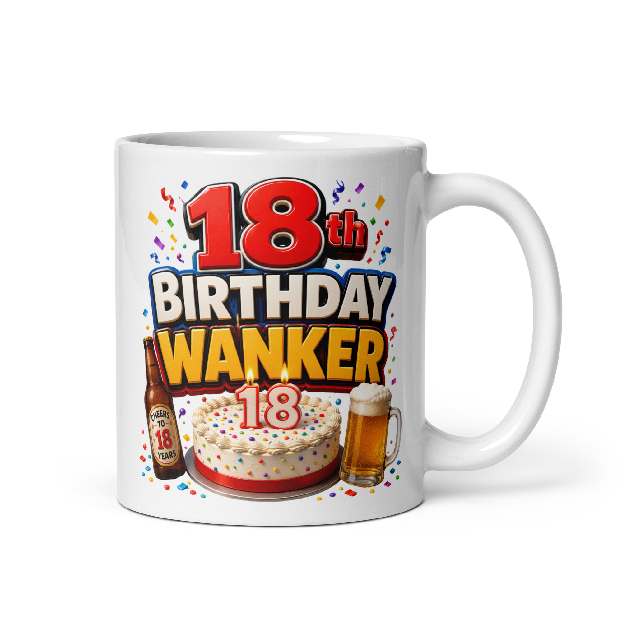 18th Birthday Wanker Mugs Funny Rude 18th Birthday Mug