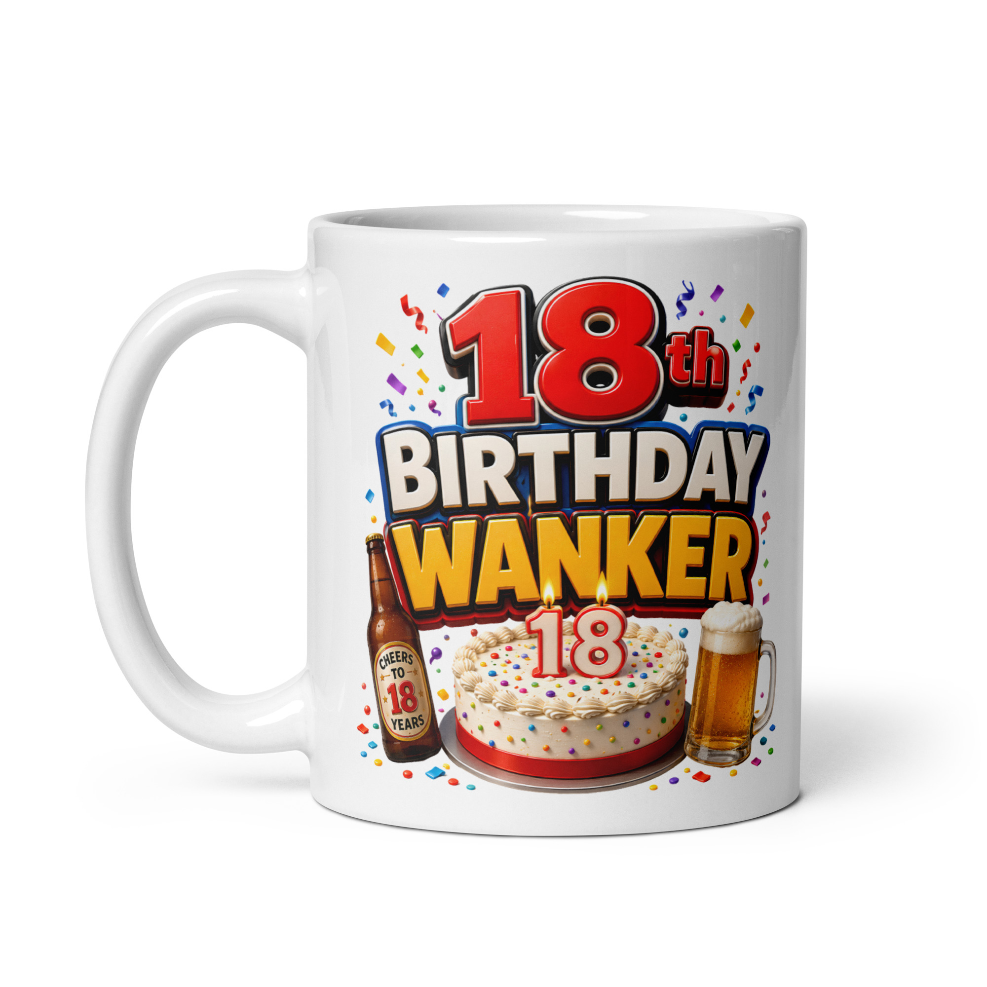 18th Birthday Wanker Mugs Funny Rude 18th Birthday Mug
