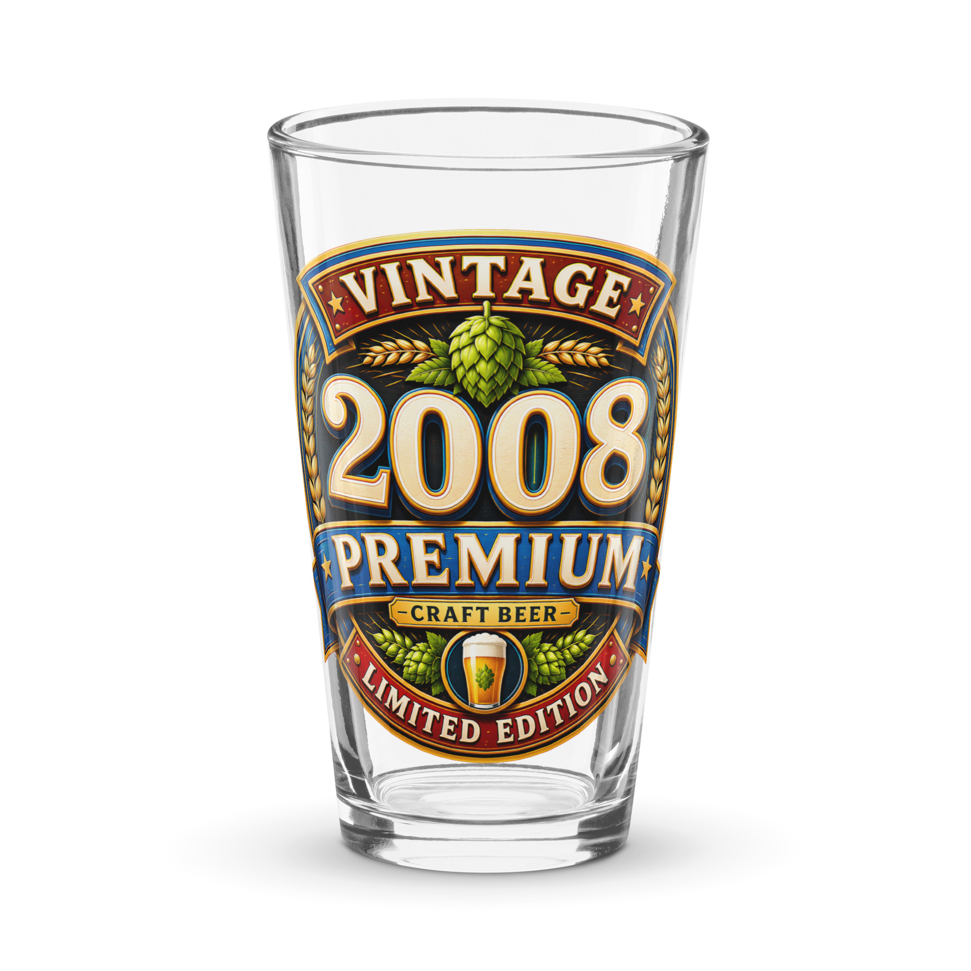 2008 Beer Glass Birthday Gift For Someone Born in 2008