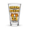 21st Birthday Beer Glass Cheers & Beers To 21 Years