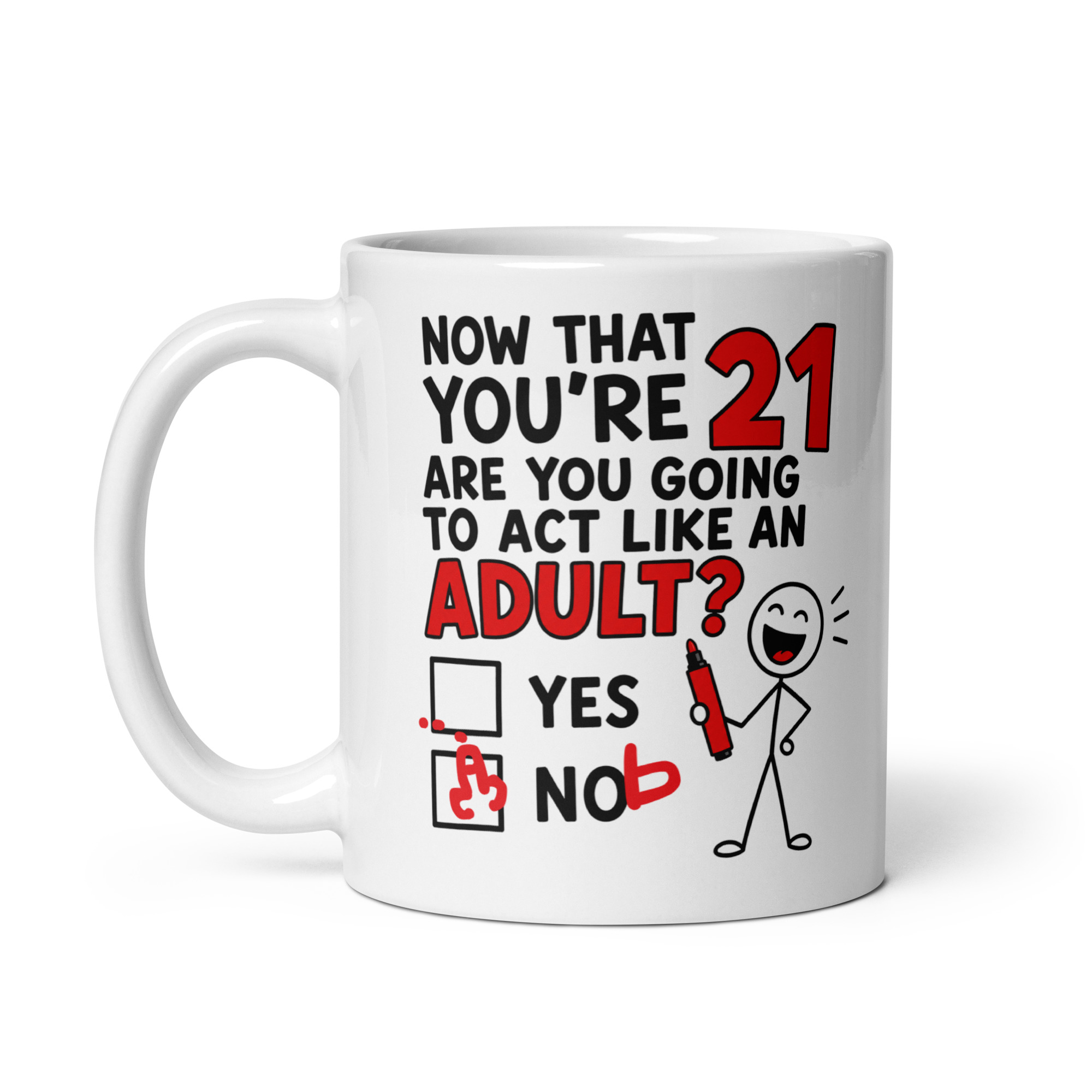 21st Birthday Mug Will You Act Like An Adult Yes Nob Mugs