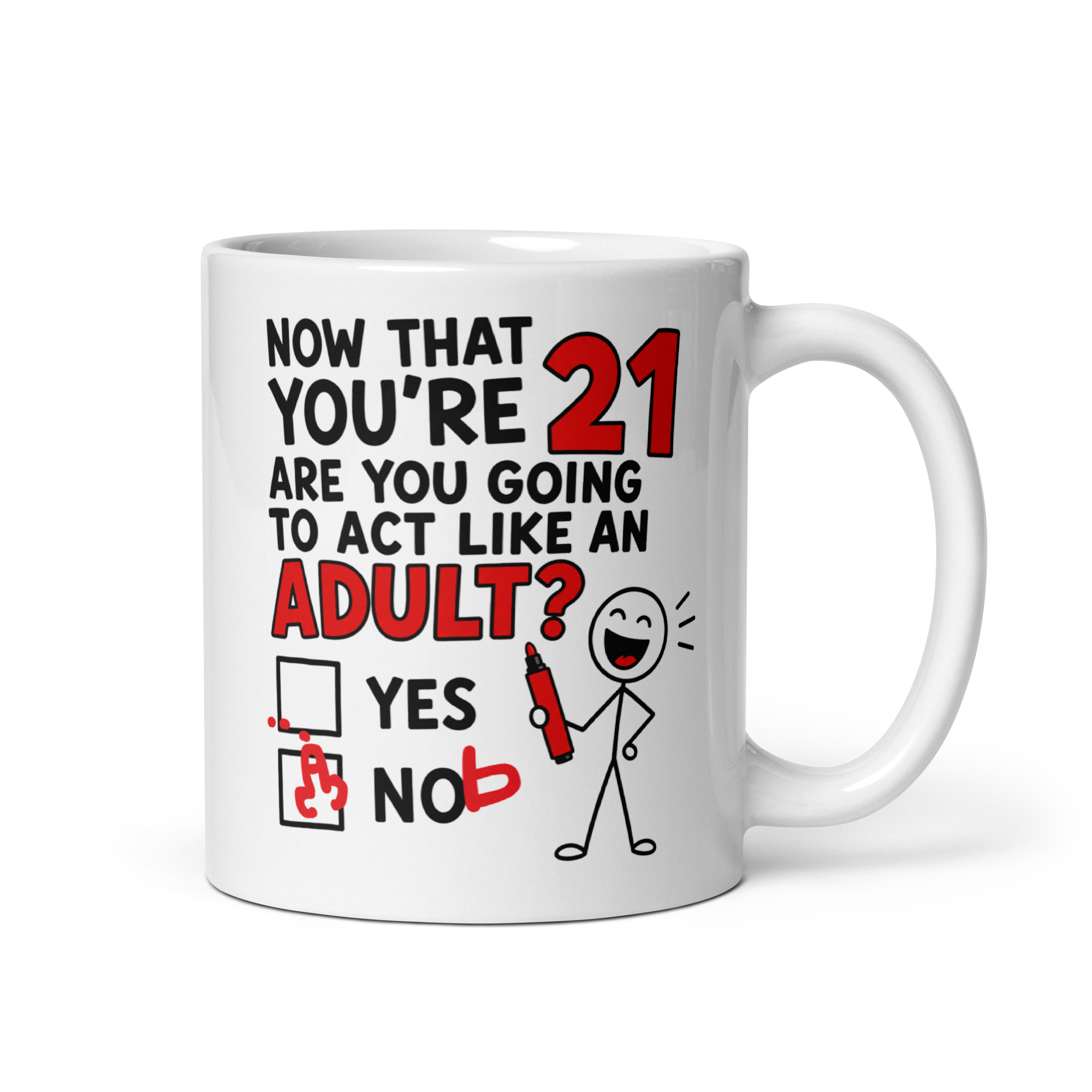 21st Birthday Mug Will You Act Like An Adult Yes Nob Mugs