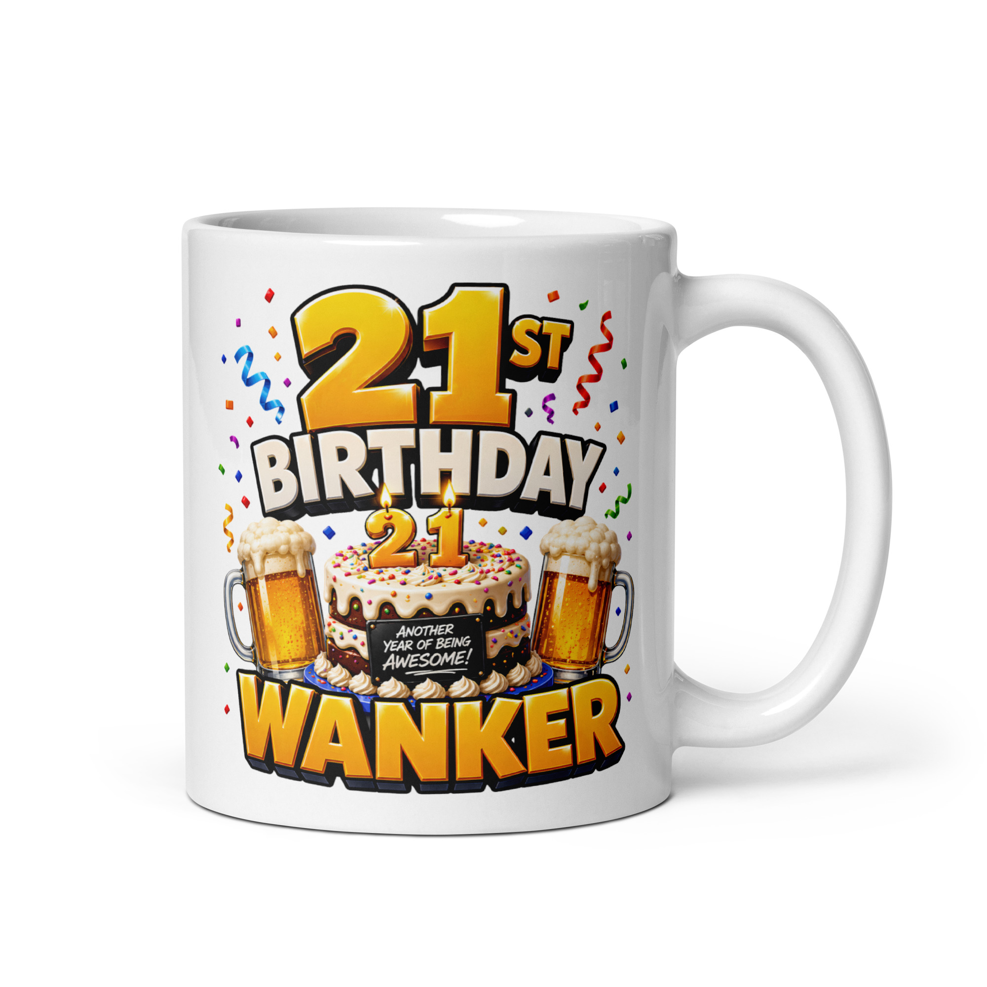 21st Birthday Wanker Mug Rude 21st Birthday Gift Mugs