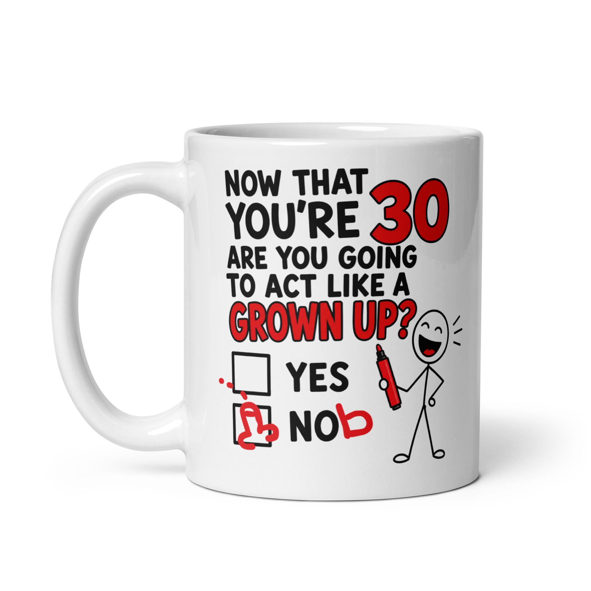 30th Birthday Mug Will You Act Your Age Yes Nob Mugs