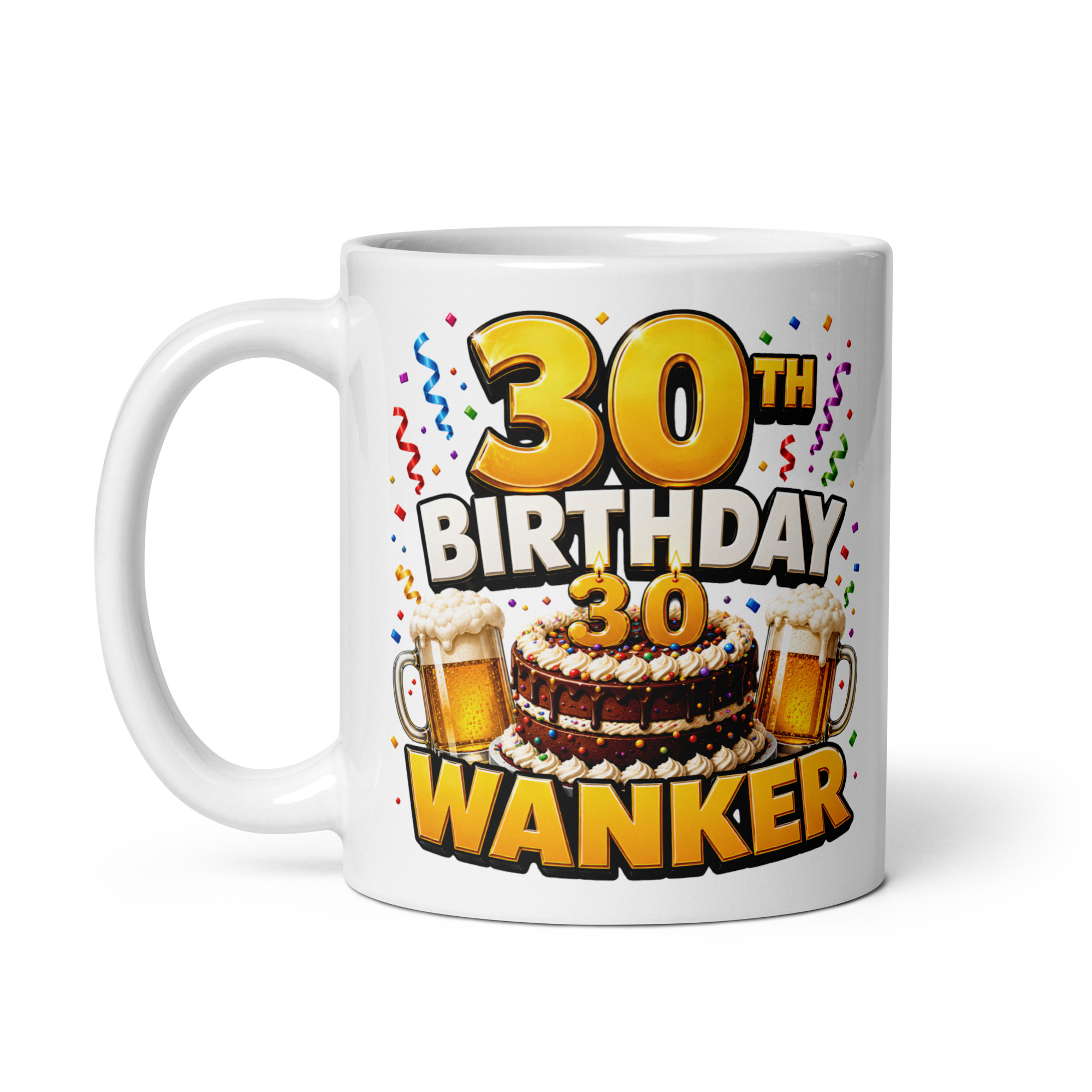 30th Birthday Wanker Mug Rude 30th Birthday Gift Mugs