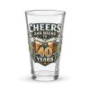 40th Birthday Beer Glass - Cheers and Beers to 40 Years
