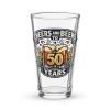 50th Birthday Beer Glass - Cheers and Beers to 50 Years