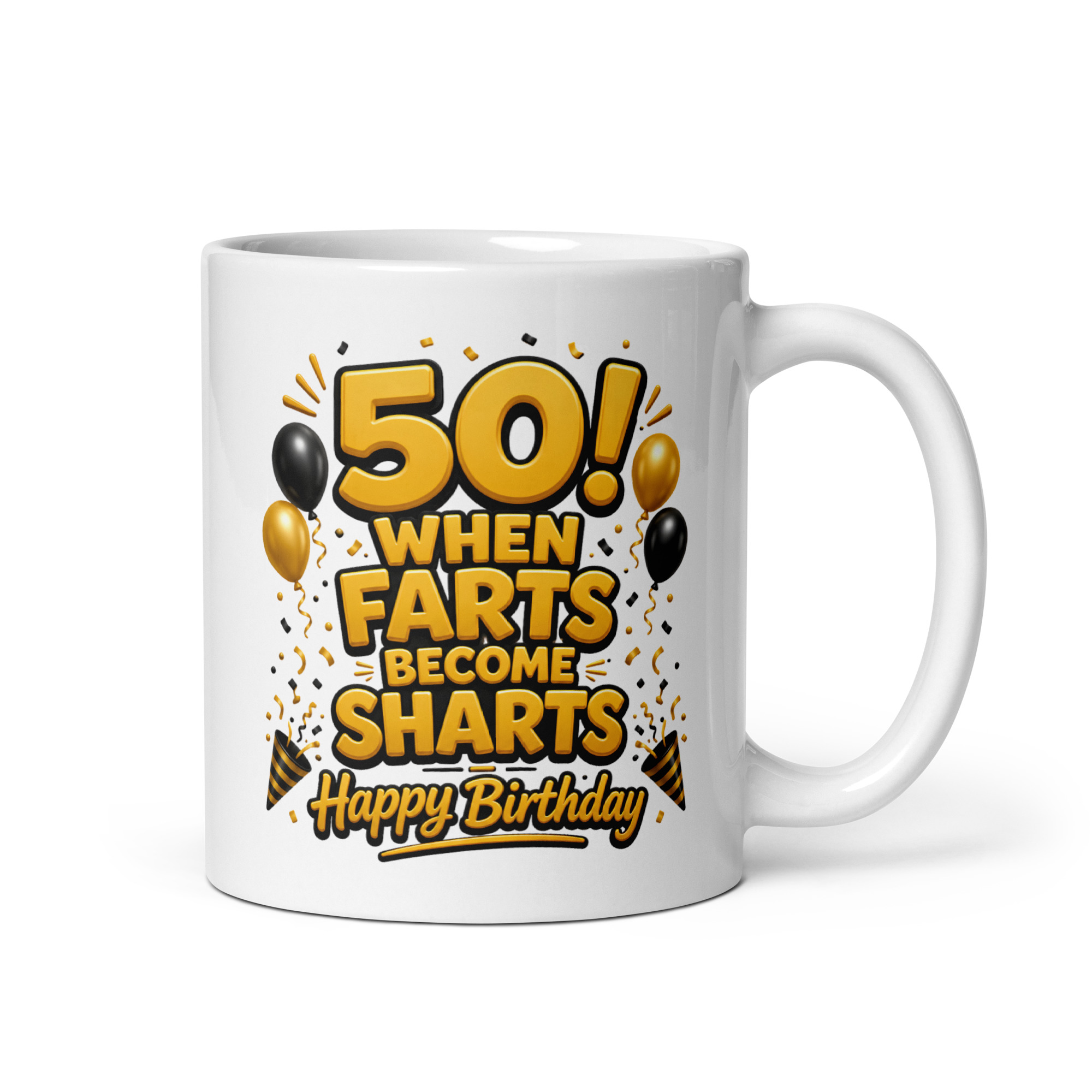 50th Birthday Mug 50 When Farts Become Sharts Funny Mugs