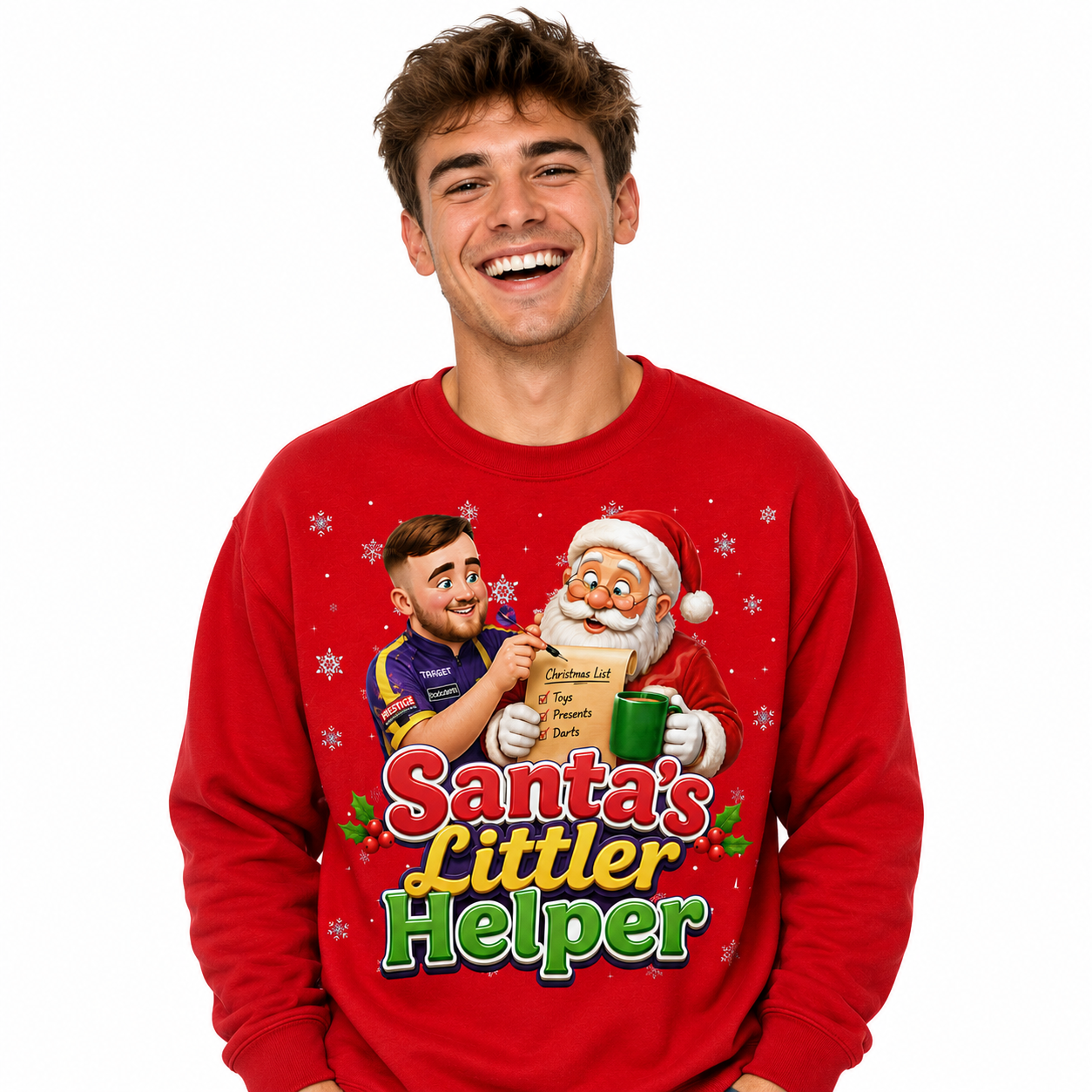 Santas Littler Helper Darts Christmas Jumper
