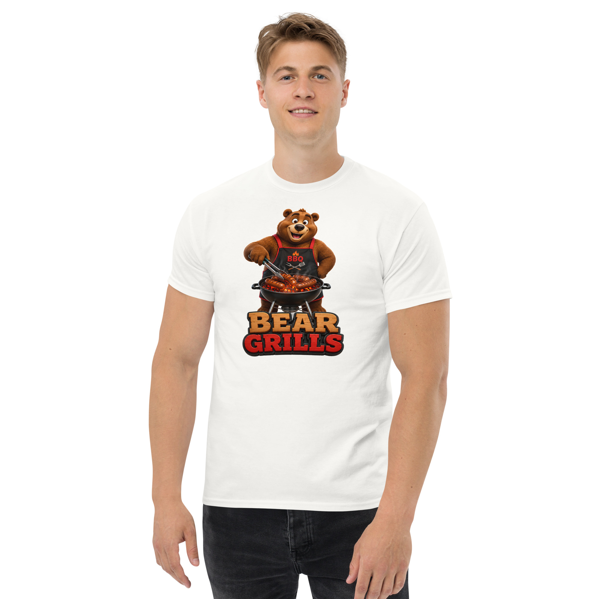 Bear Grills T-shirt – Funny Bear at a BBQ Grilling T-shirt gift