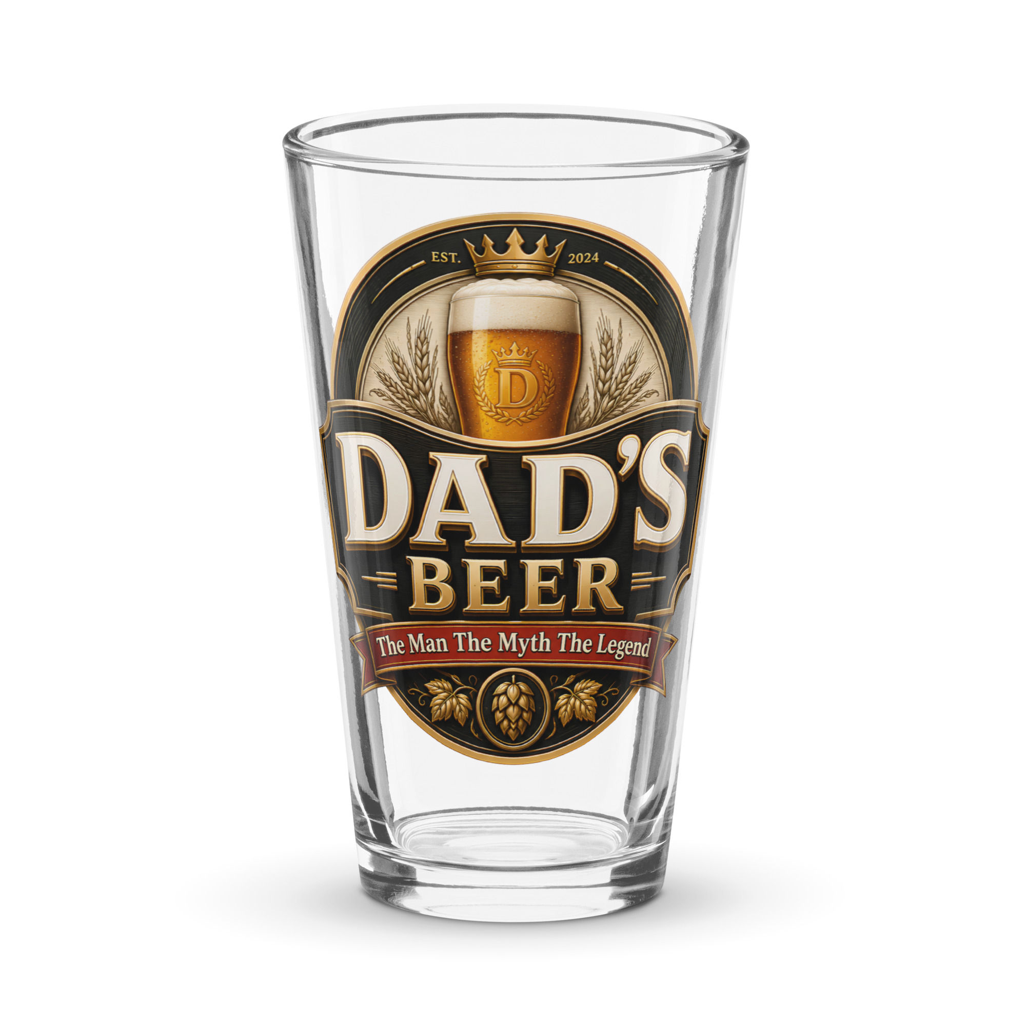 Dad’s Beer Glass The Man The Myth The Legend Pint Glass