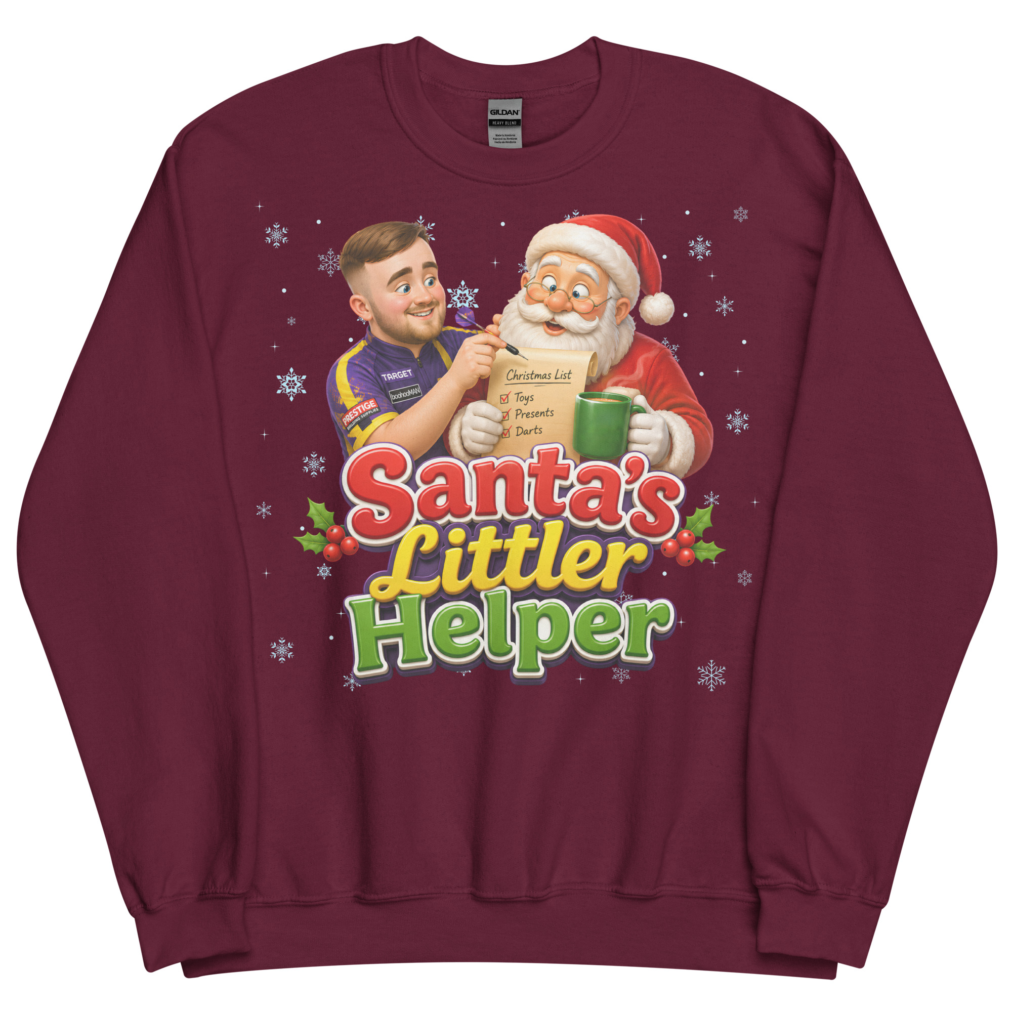 Darts Funny Christmas Jumper Santa’s Littler Helper