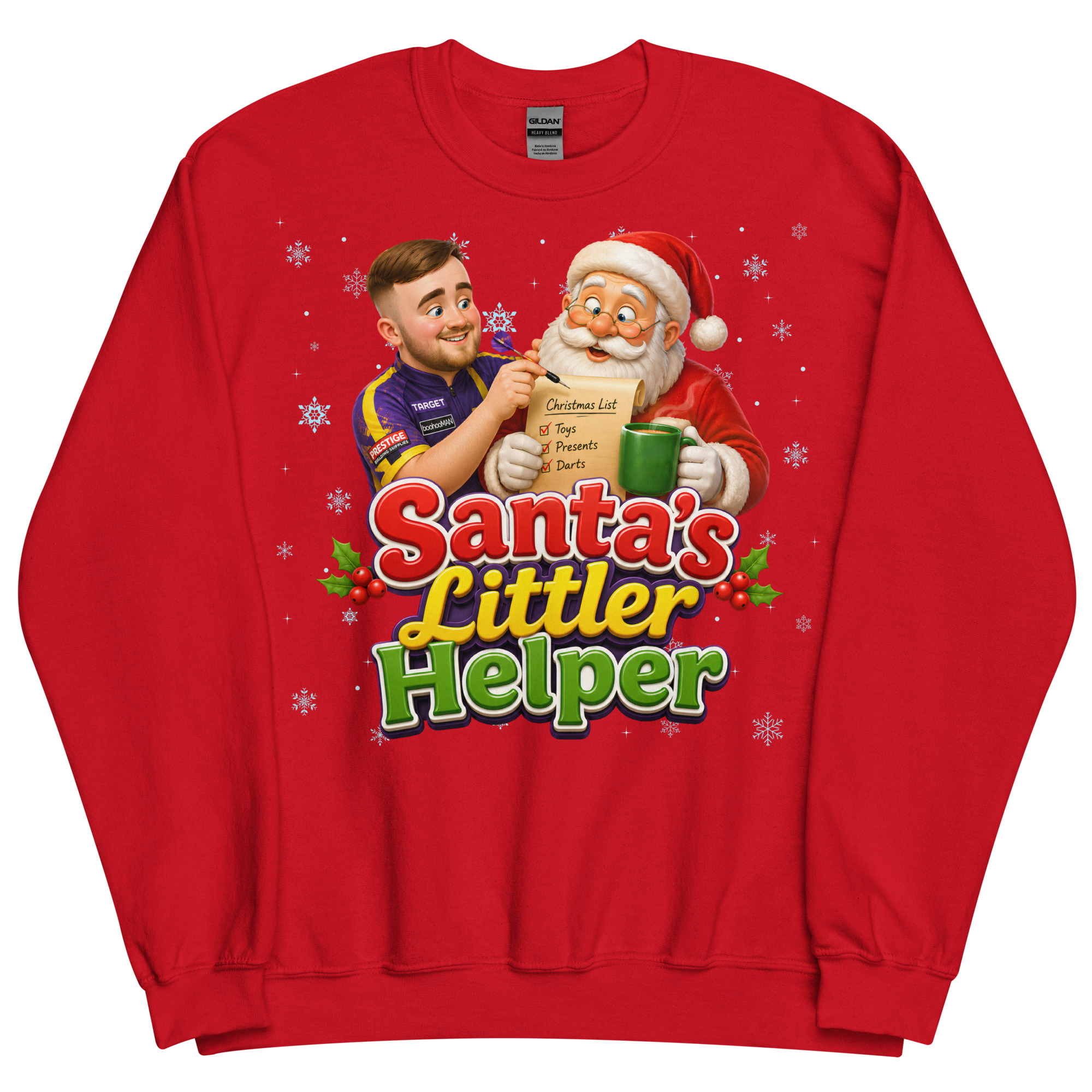 Darts Funny Christmas Jumper Santa’s Littler Helper