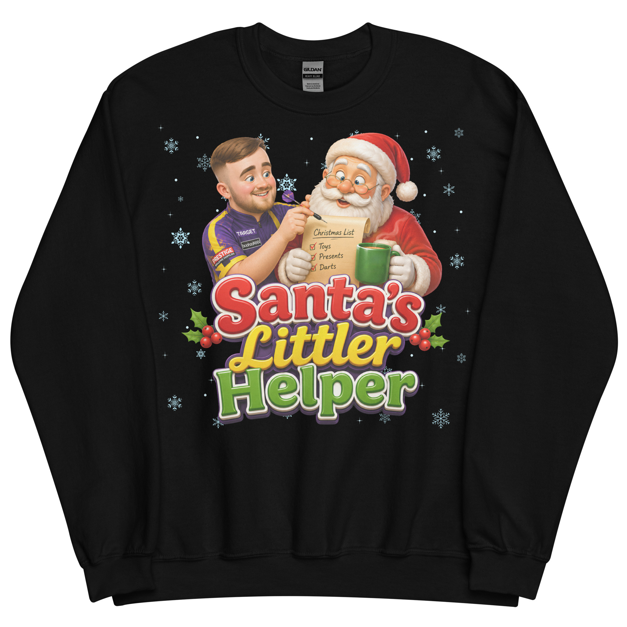 Darts Funny Christmas Jumper Santa’s Littler Helper