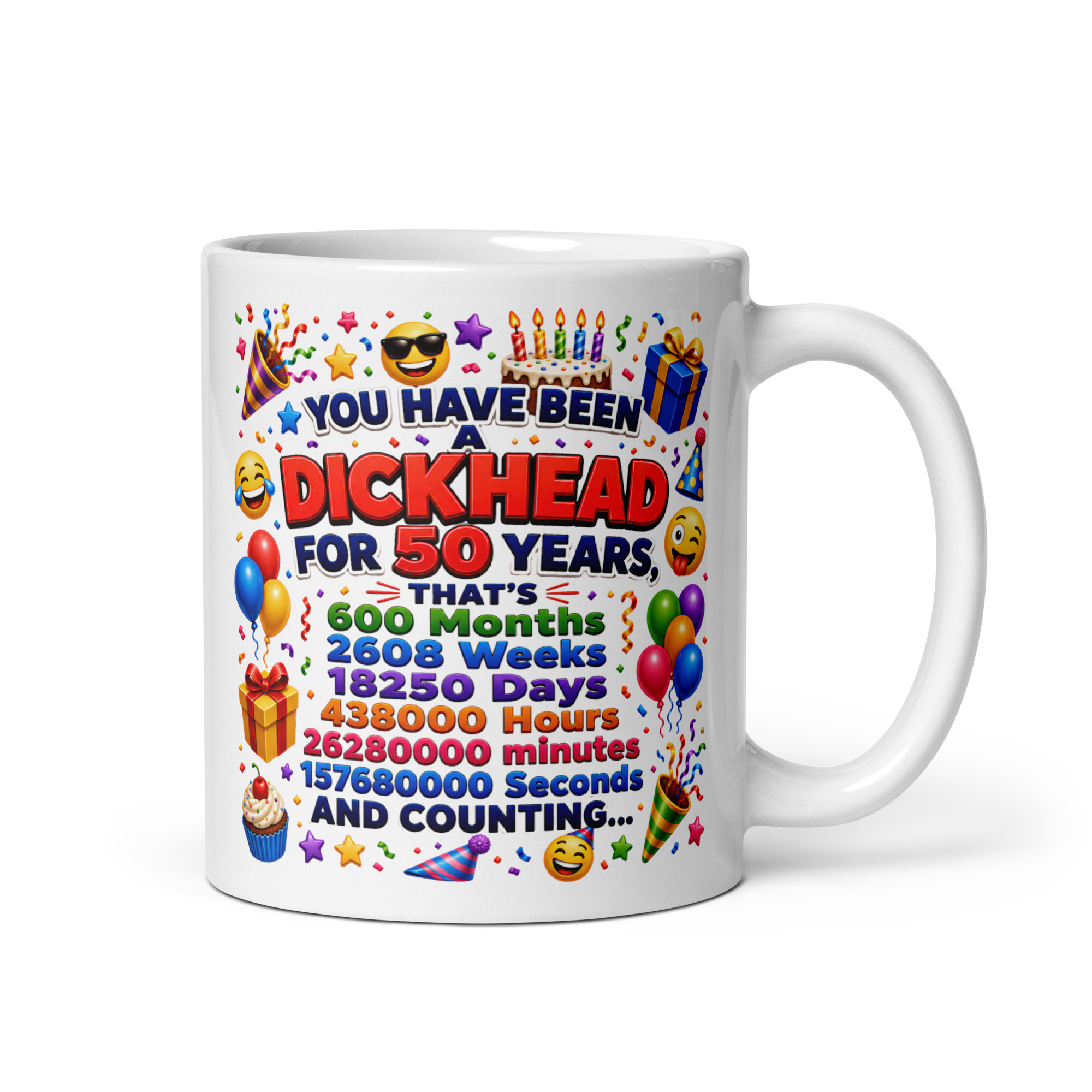 Dickhead For 50 Years Funny Rude 50th Birthday Gift Mug