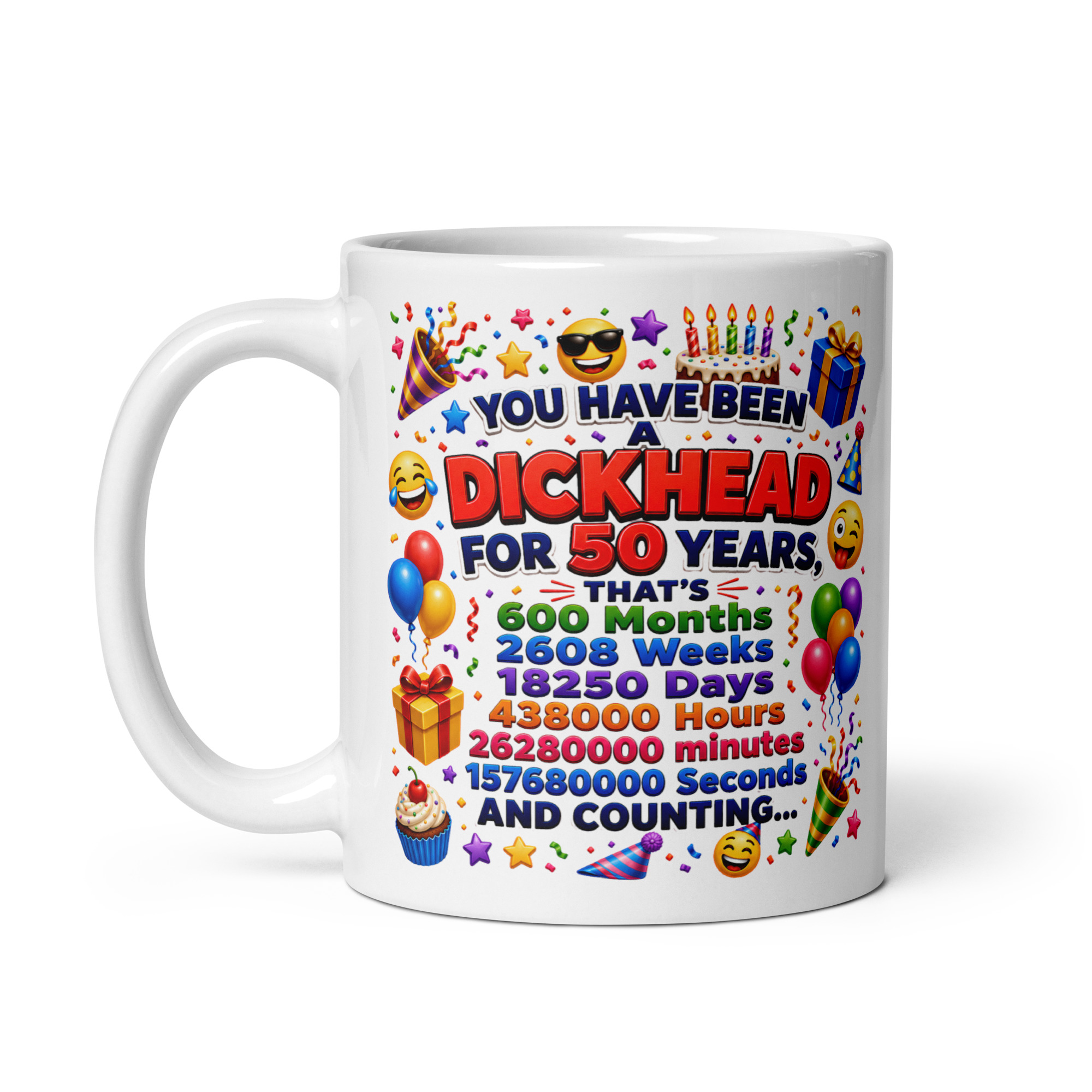 Dickhead For 50 Years Funny Rude 50th Birthday Gift Mug