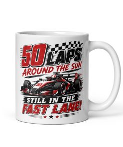 Funny 50th Birthday Mug For Racing Car Fans