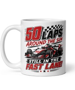 Funny 50th Birthday Mug For Racing Car Fans