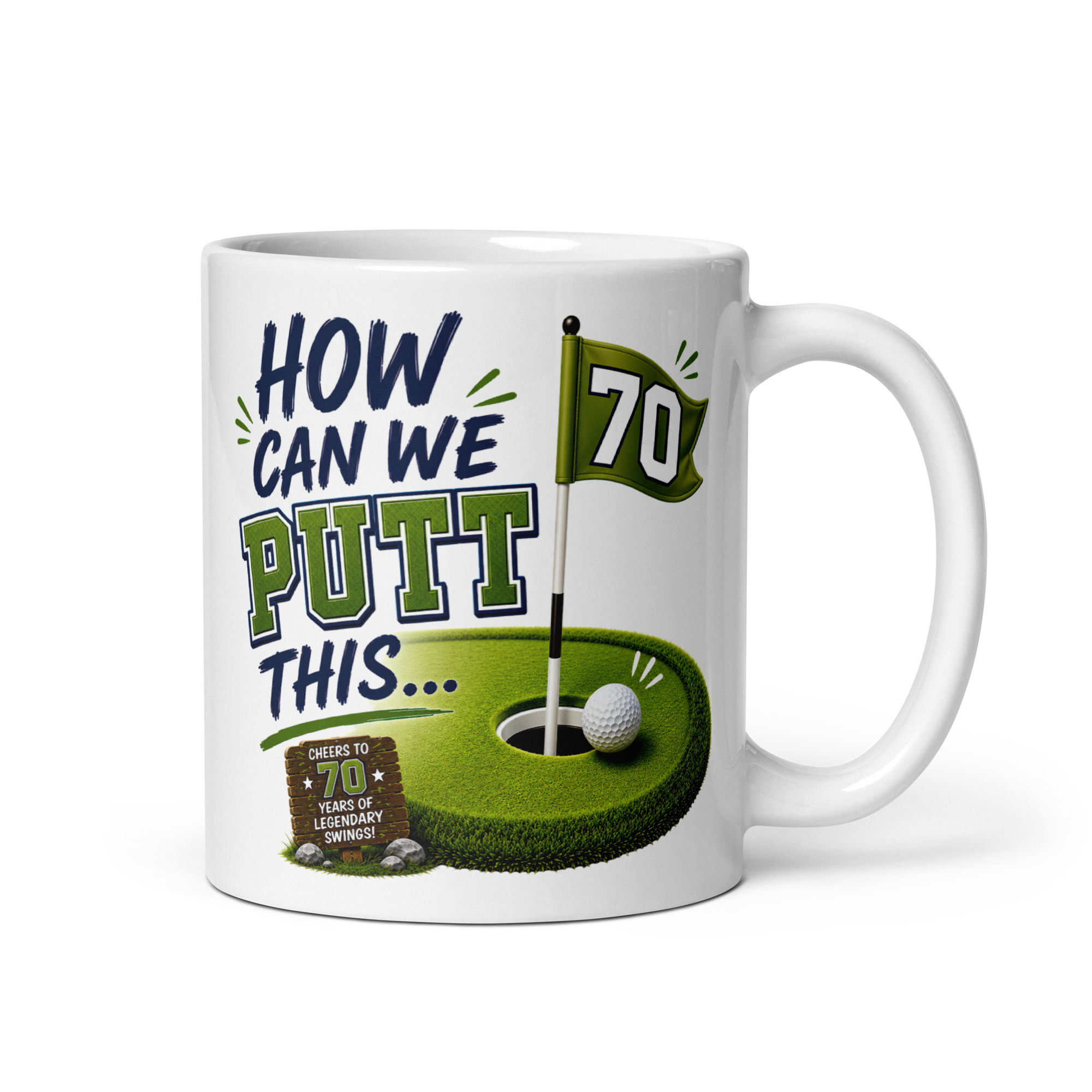 Funny 70th Birthday Golf Mug For Golfers