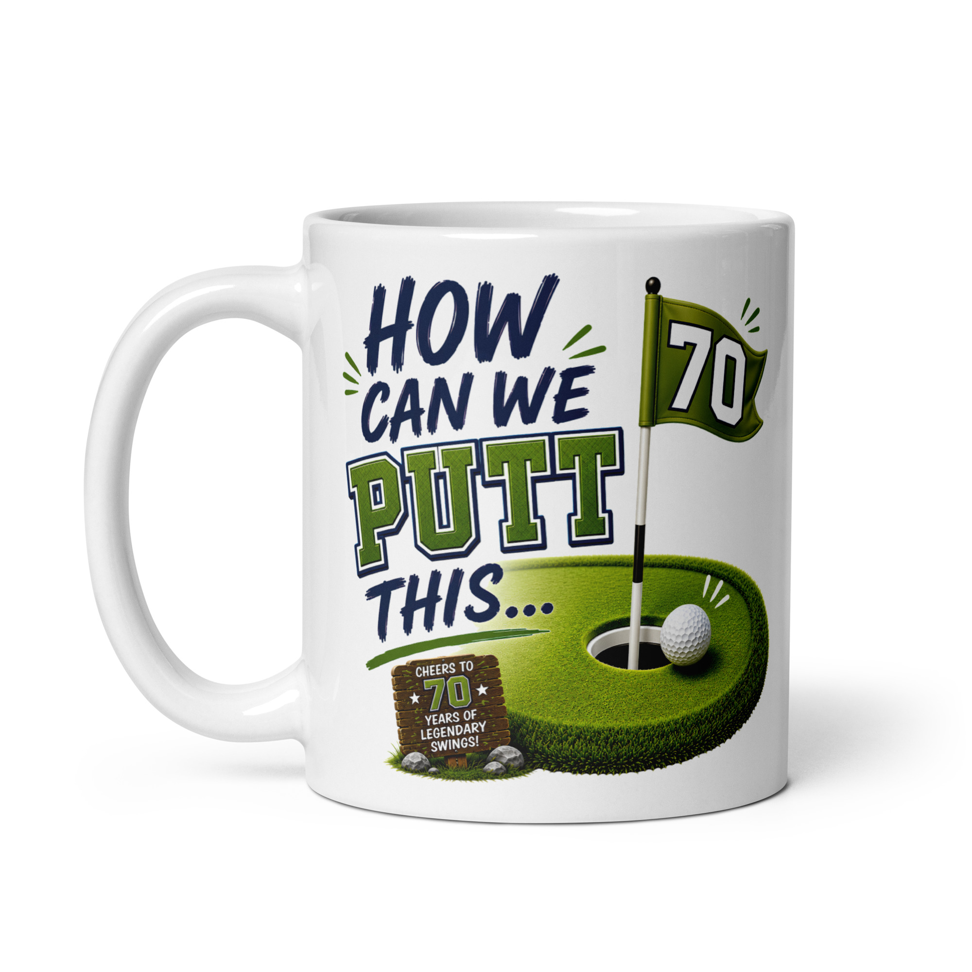 Funny 70th Birthday Golf Mug For Golfers