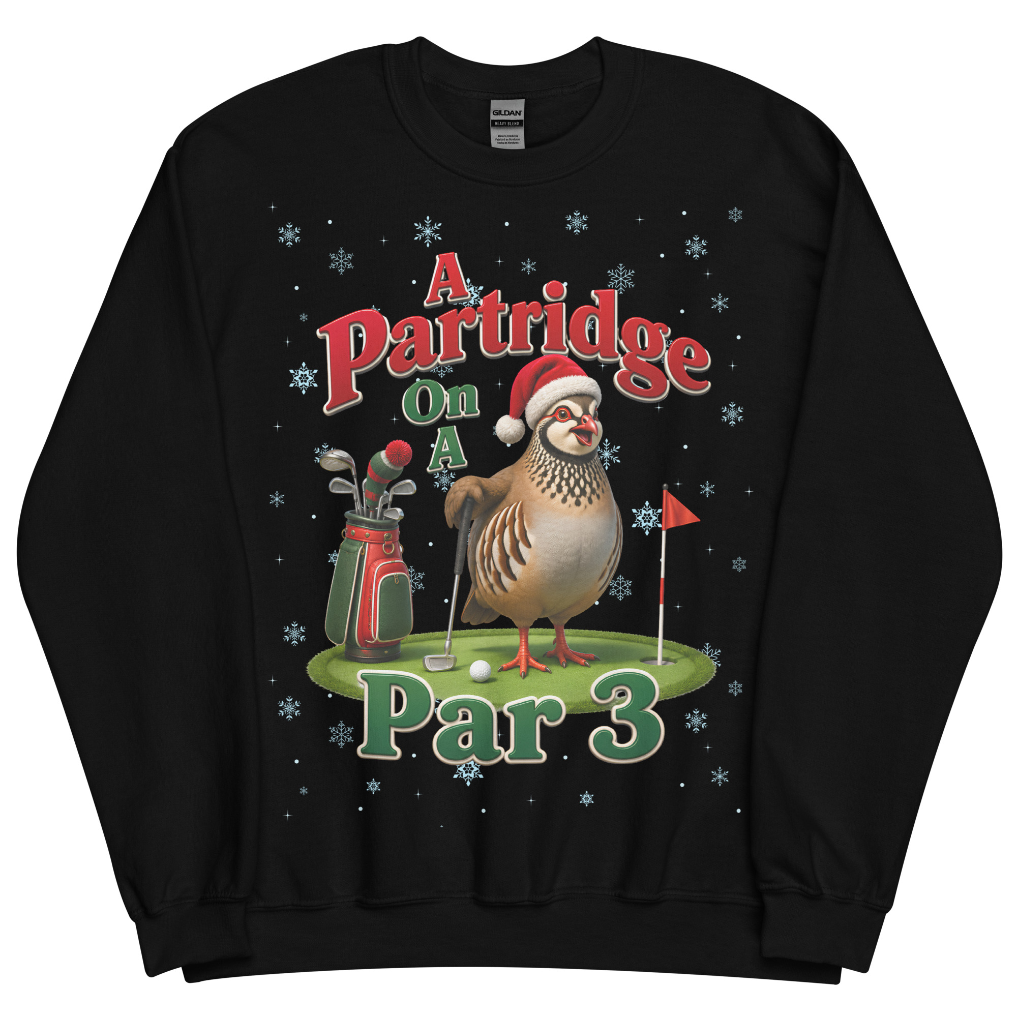 Funny Golf Christmas Jumper Day Sweatshirt Partridge Par 3
