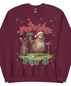 Funny Golf Christmas Jumper Day Sweatshirt Partridge Par 3