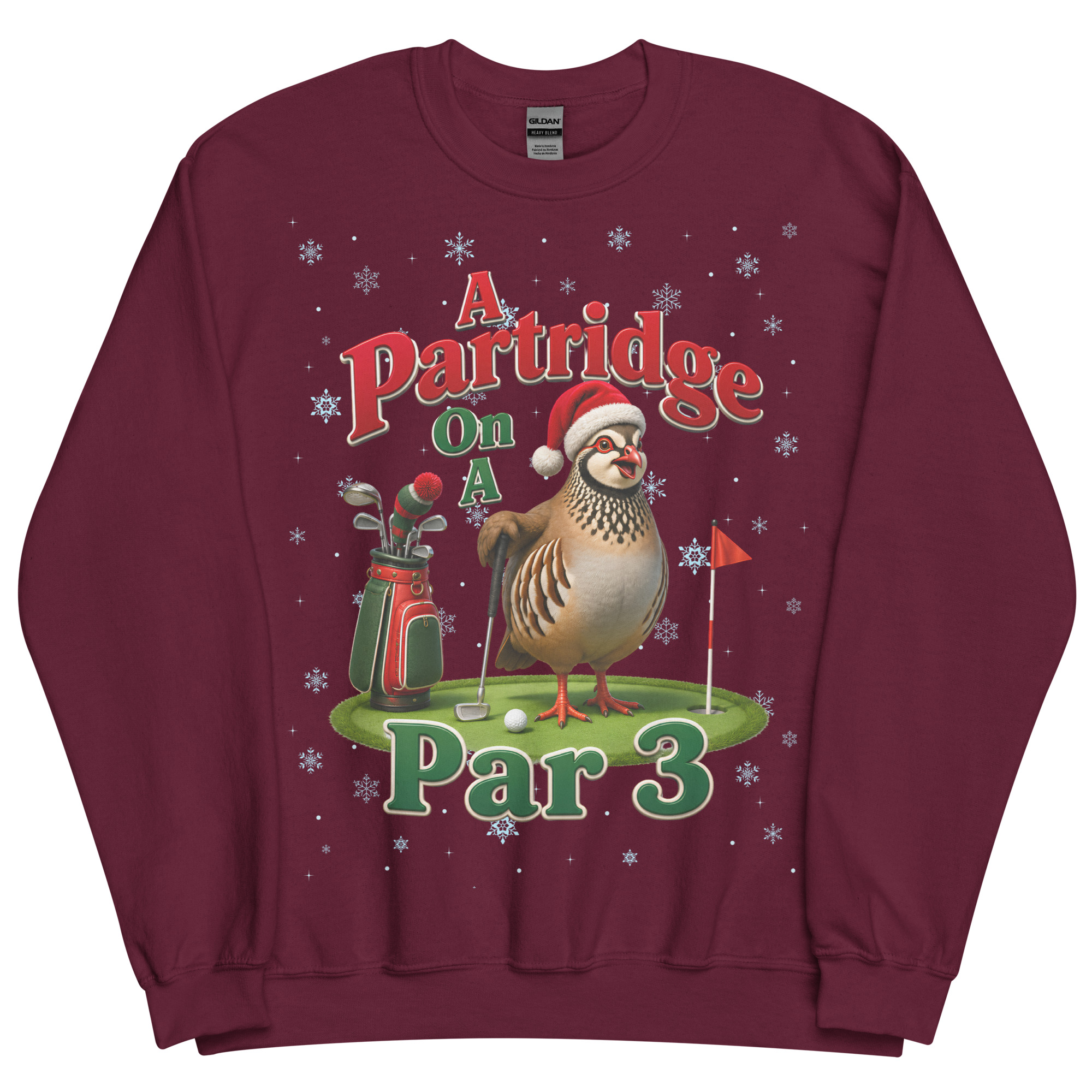 Funny Golf Christmas Jumper Day Sweatshirt Partridge Par 3