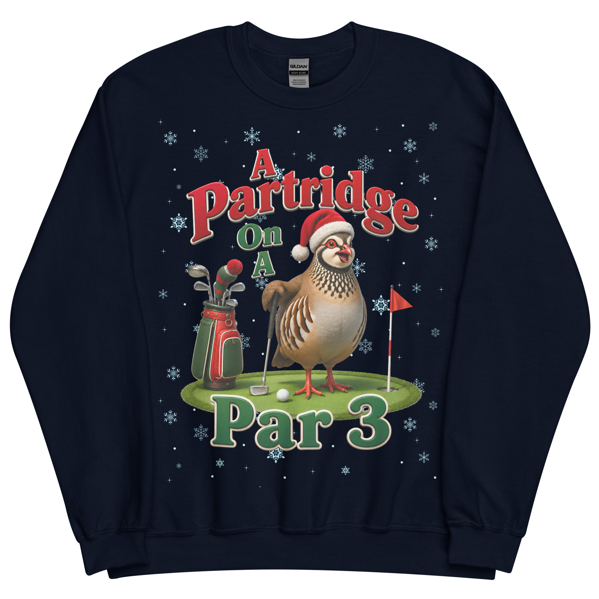 Funny Golf Christmas Jumper Day Sweatshirt Partridge Par 3