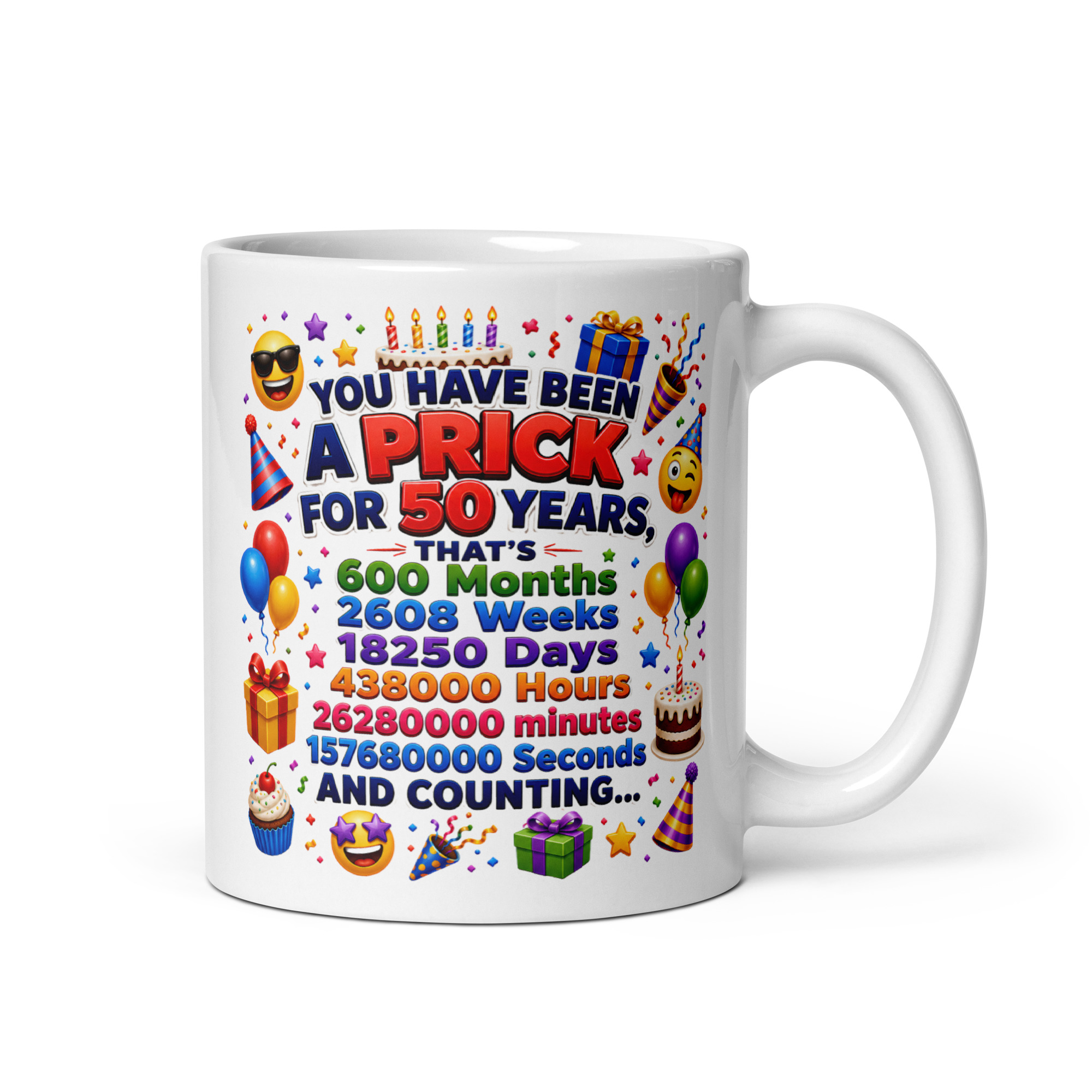 Funny Rude Cheeky 50th Birthday Gift Mug For A Prick