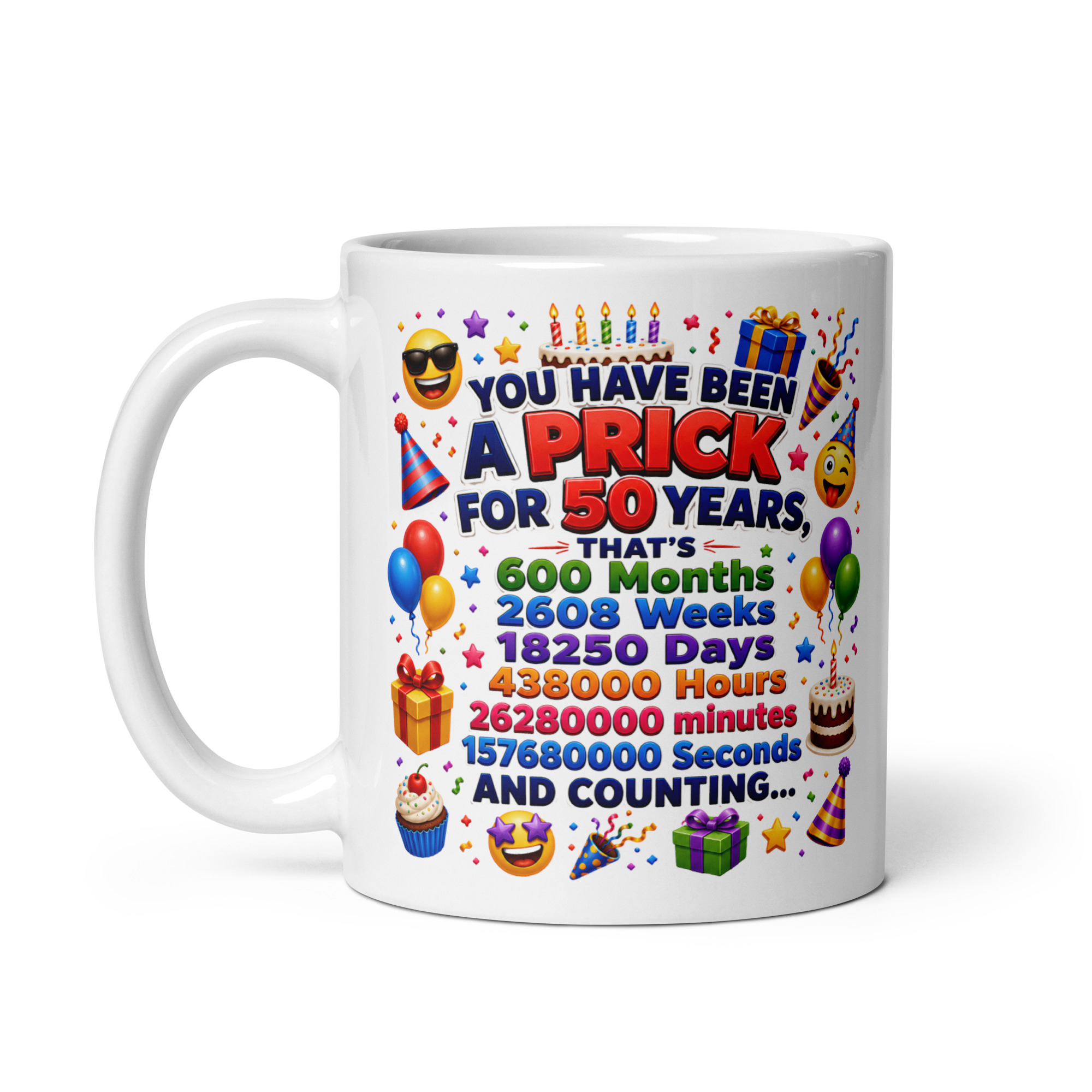 Funny Rude Cheeky 50th Birthday Gift Mug For A Prick