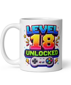 Level 18 Unlocked Video Game Mug 18th Birthday Gift