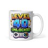 Level 40 Unlocked Video Game Mug 40th Birthday Gift