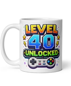 Level 40 Unlocked Video Game Mug 40th Birthday Gift