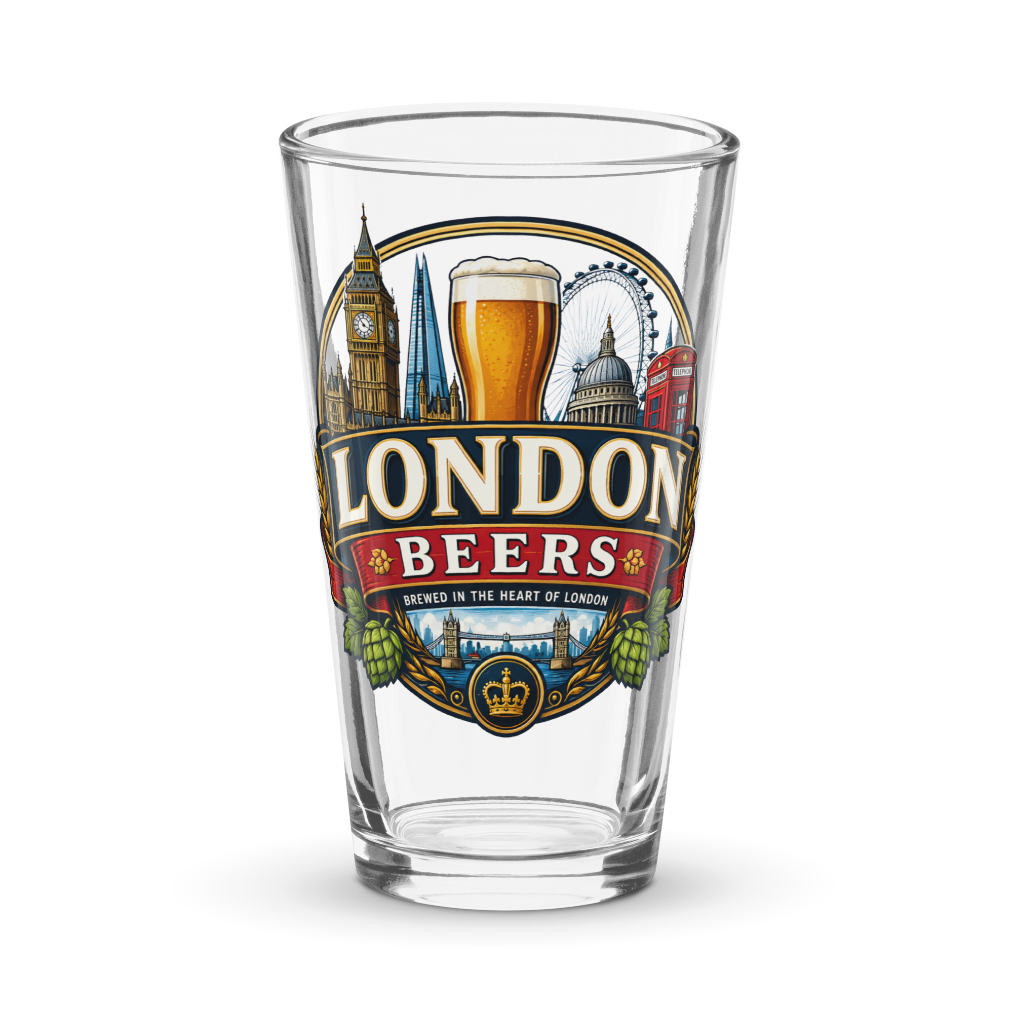 London Beers Logo Shaker pint glass