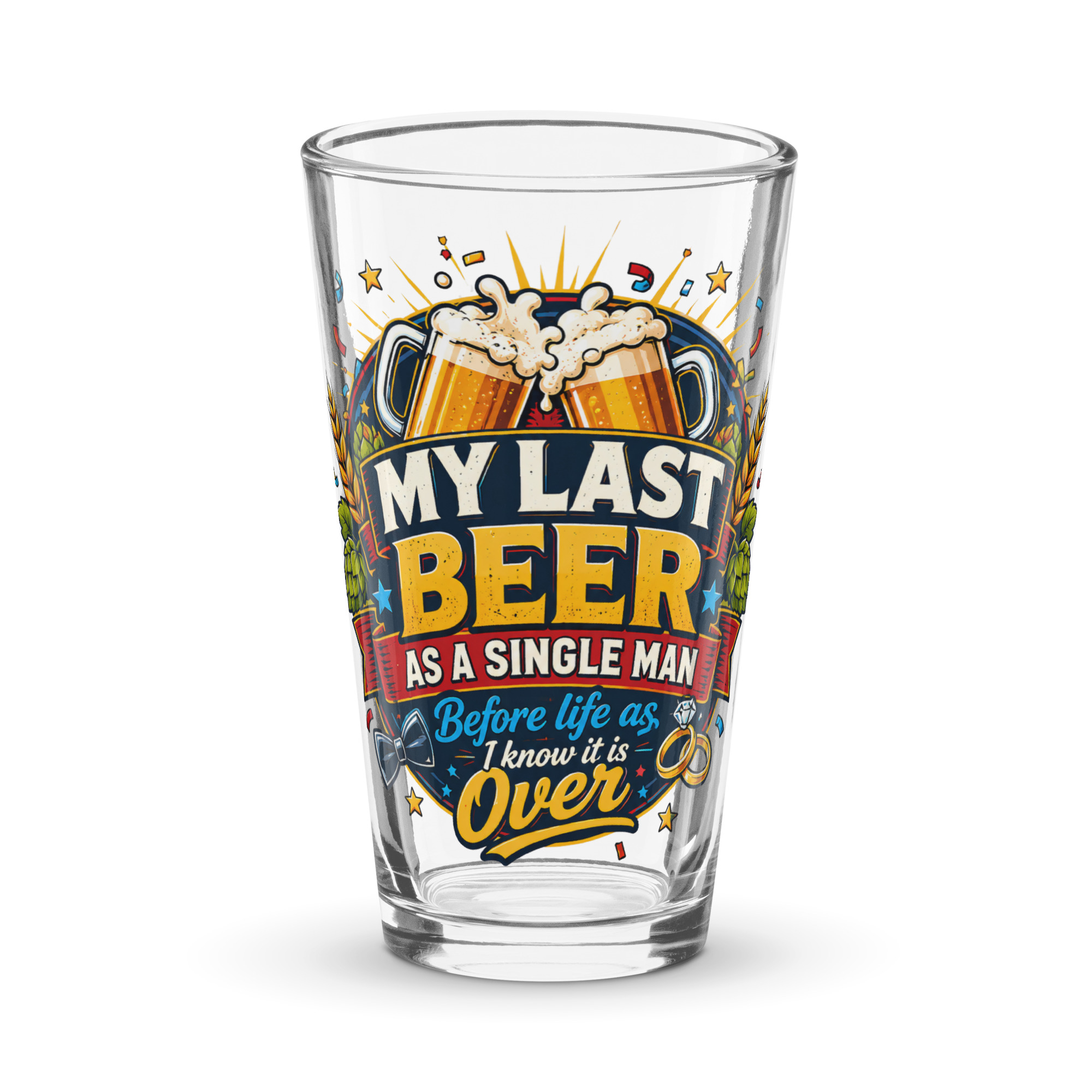 My Last Beer as a Single Man – Stag Gift pint glass