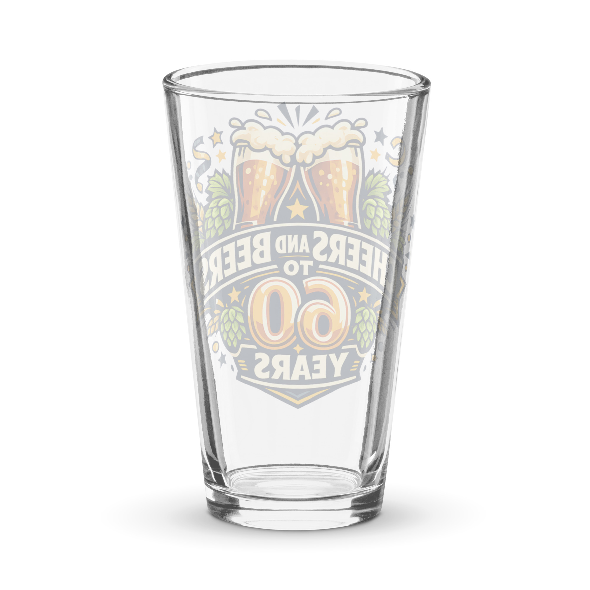 60th Birthday Beer Glass - Cheers and Beers to 60 Years