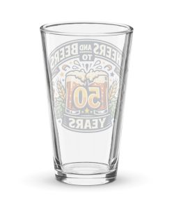 50th Birthday Beer Glass - Cheers and Beers to 50 Years