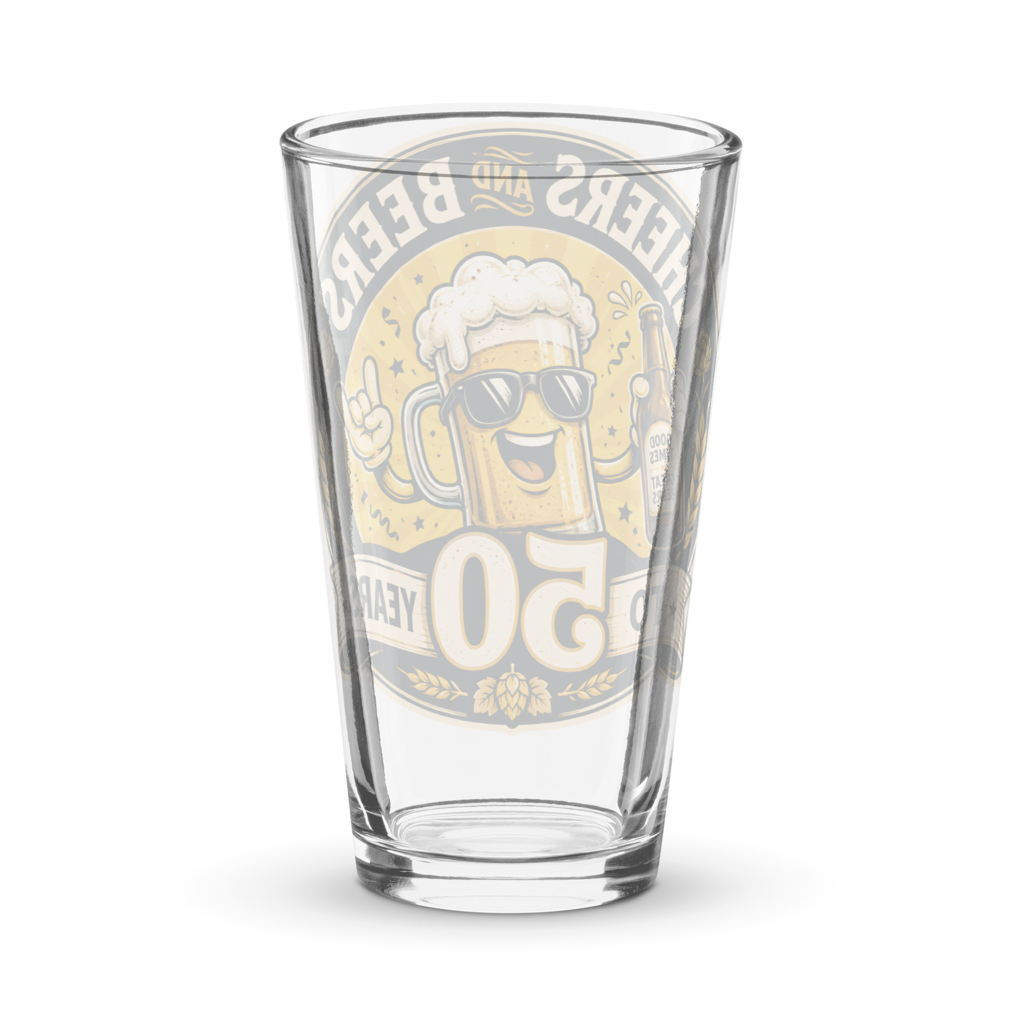 Funny 50th Birthday Pint Glass Cheers And Beers To 50 Years
