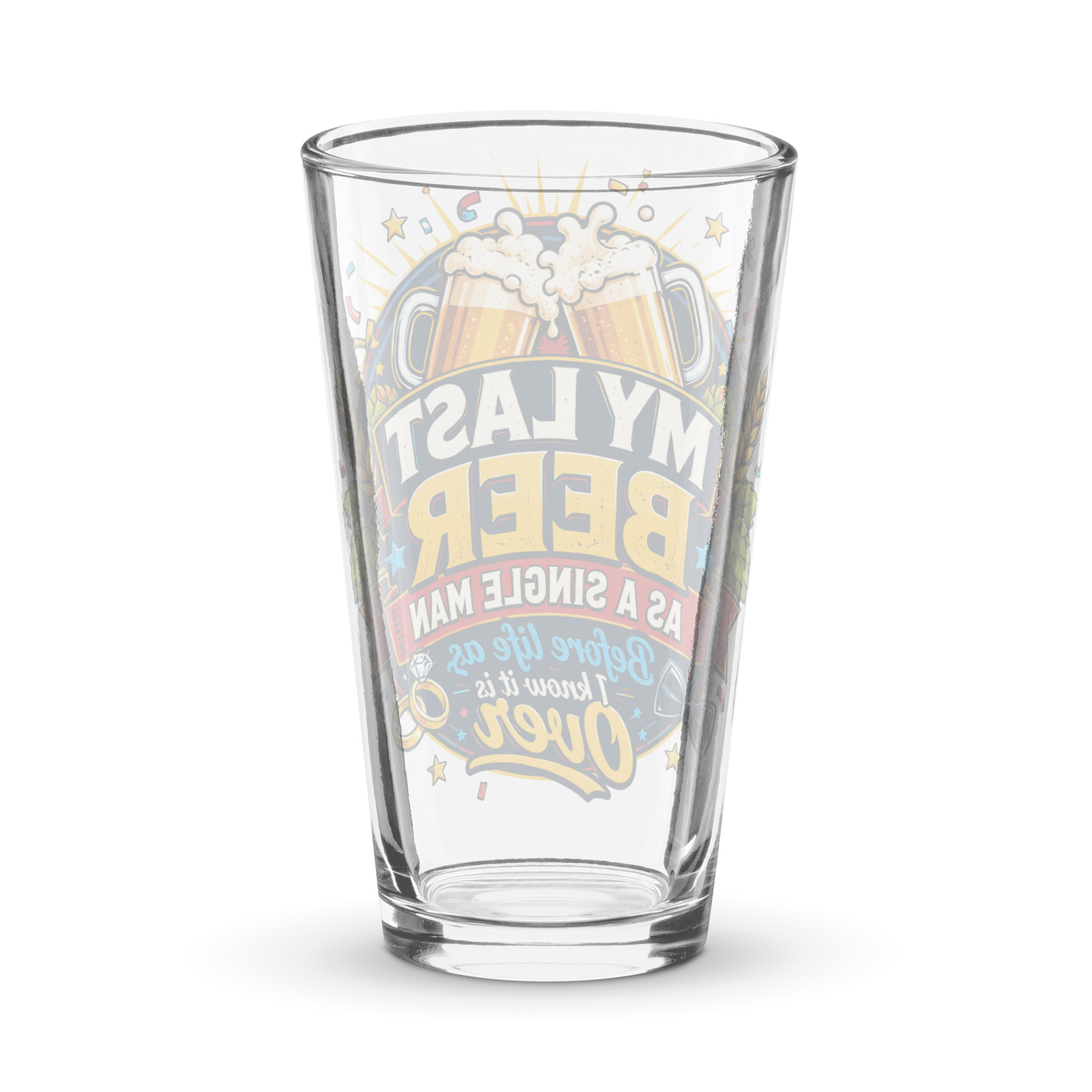 My Last Beer as a Single Man – Stag Gift pint glass