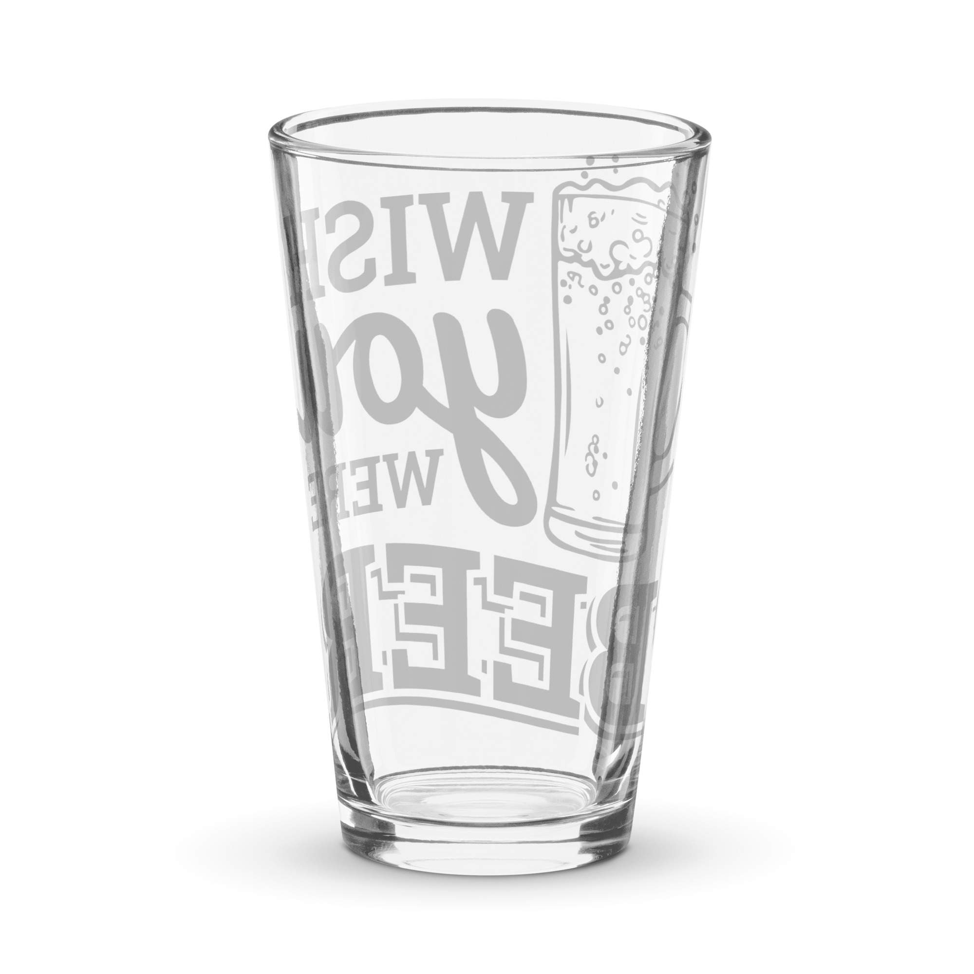 Wish You Were Beer – Shaker Pint Glass