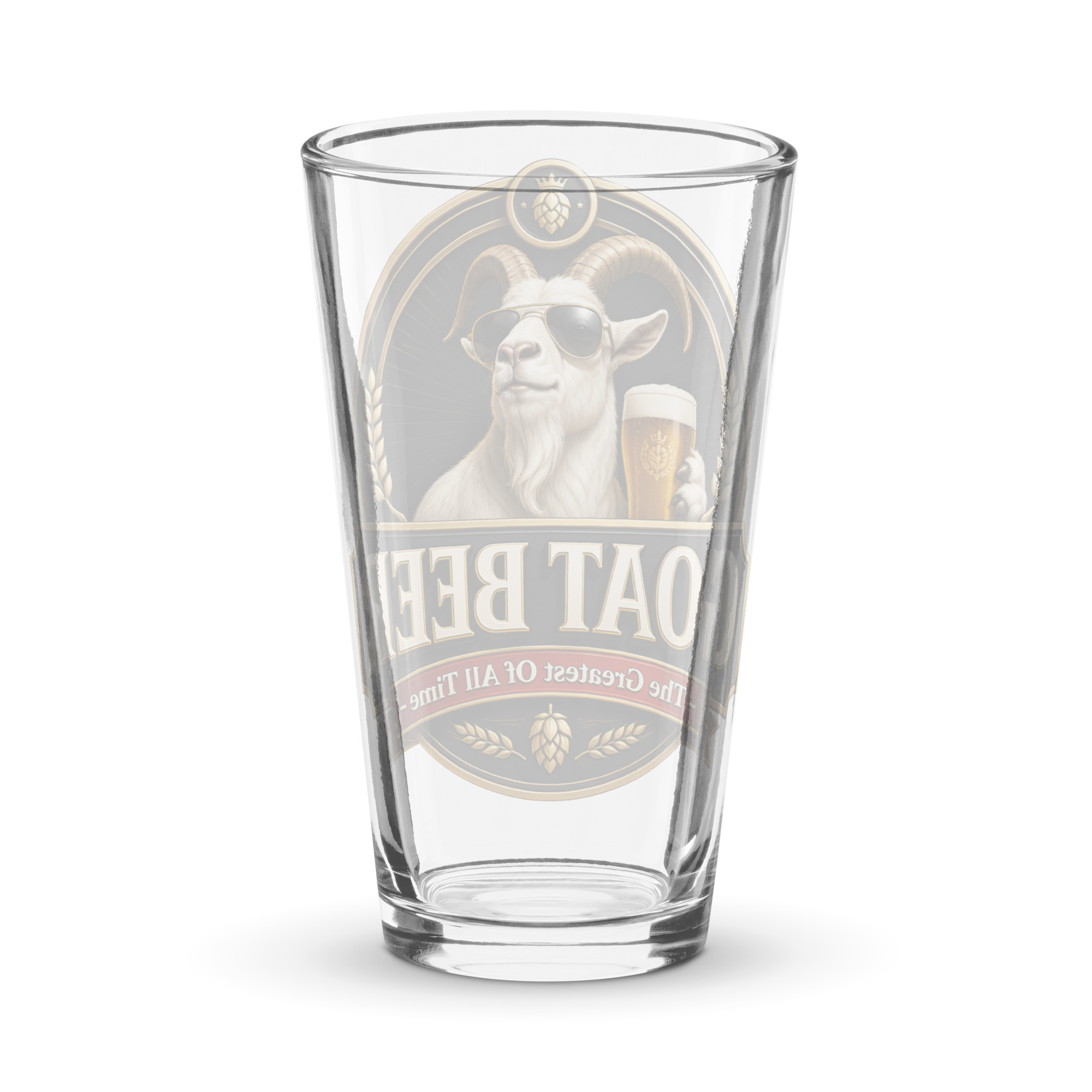GOAT Beer The Greatest Of All Time Funny Beer Glass