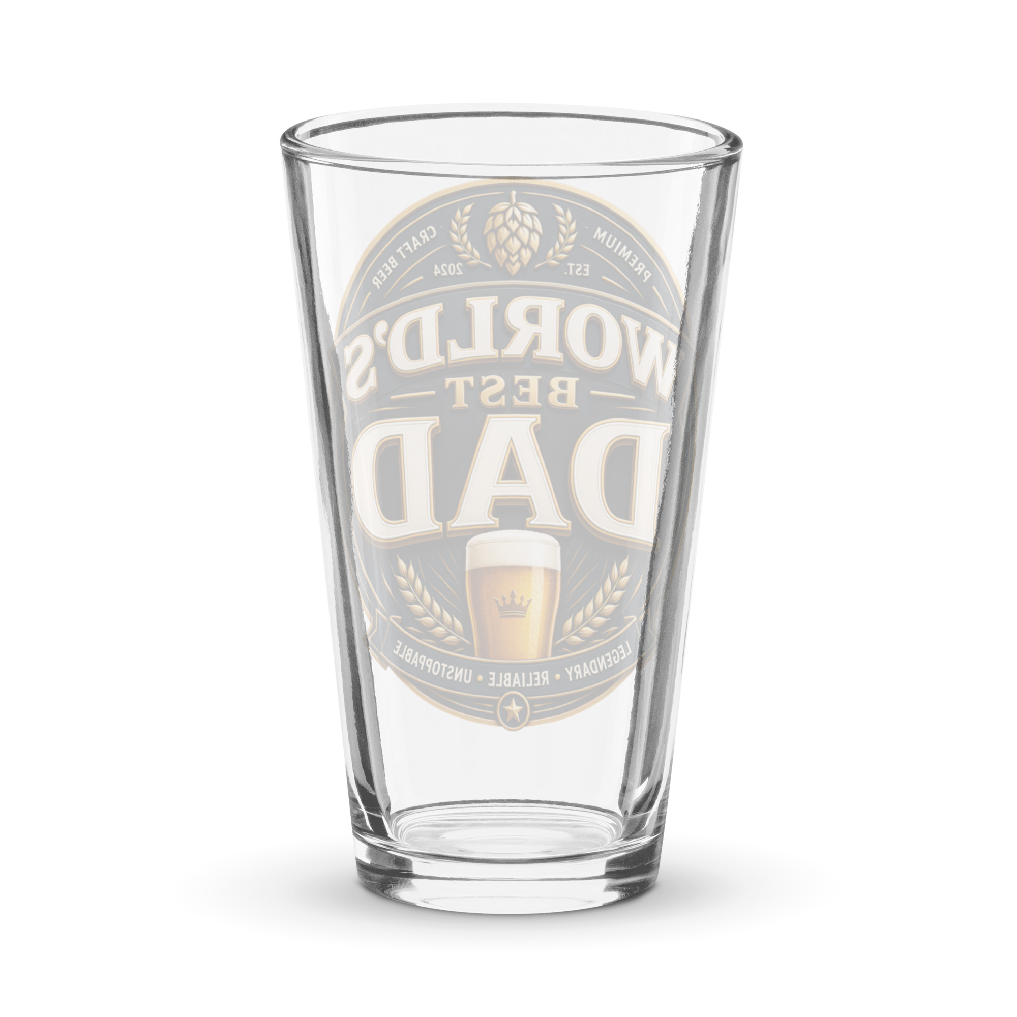 World’s Best Dad Beer Glass Gift For Dads Pint Glass