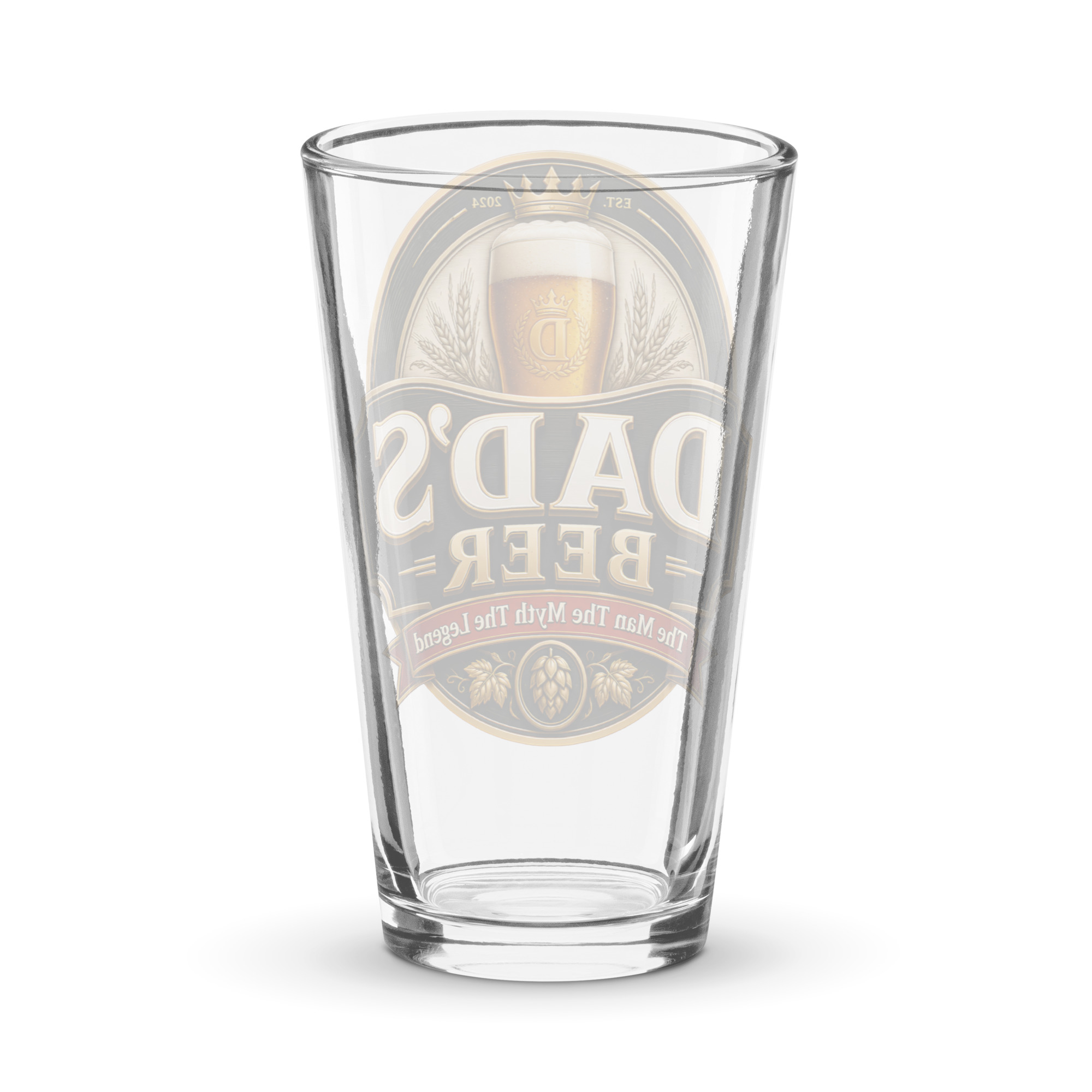 Dad’s Beer Glass The Man The Myth The Legend Pint Glass