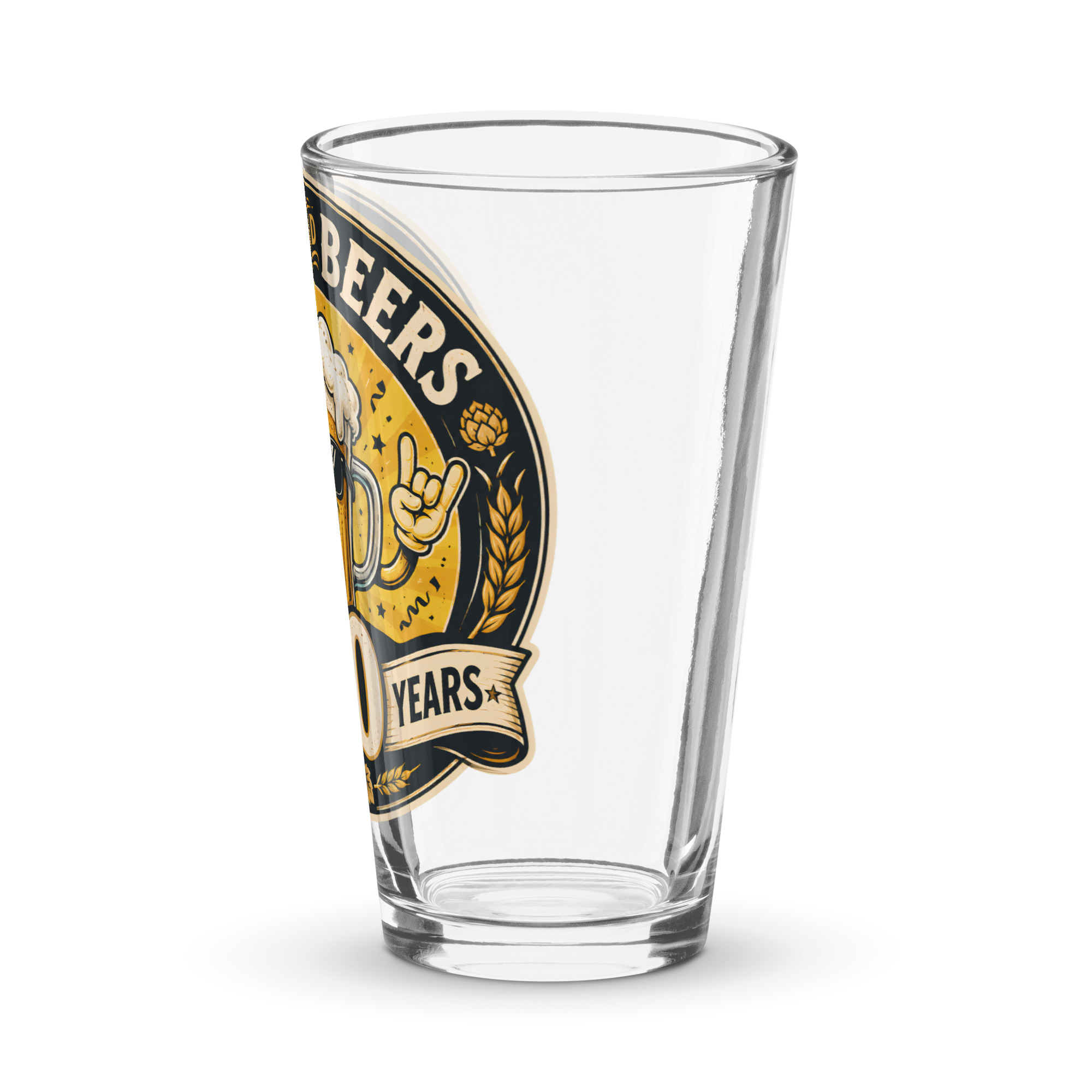 Funny 50th Birthday Pint Glass Cheers And Beers To 50 Years