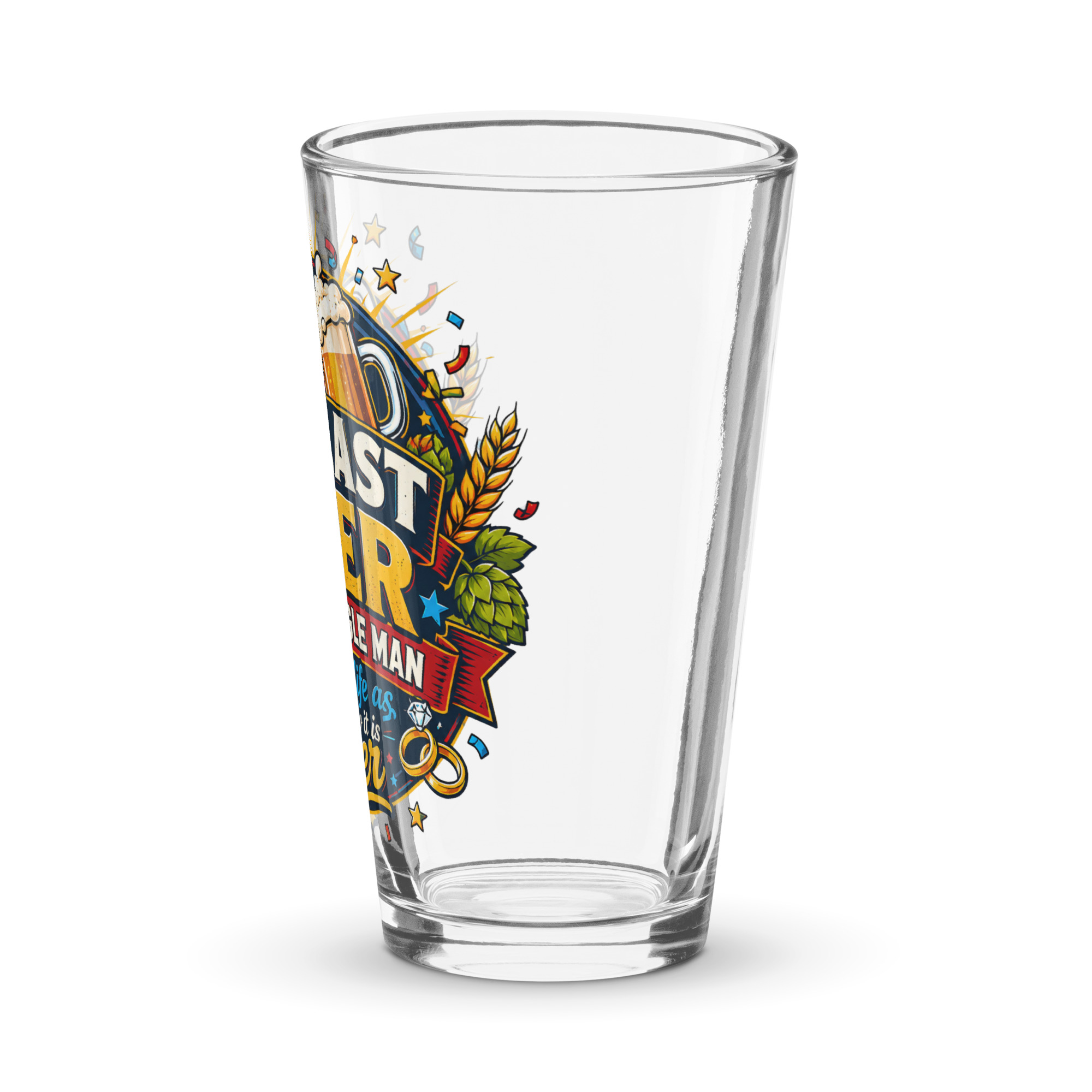 My Last Beer as a Single Man – Stag Gift pint glass