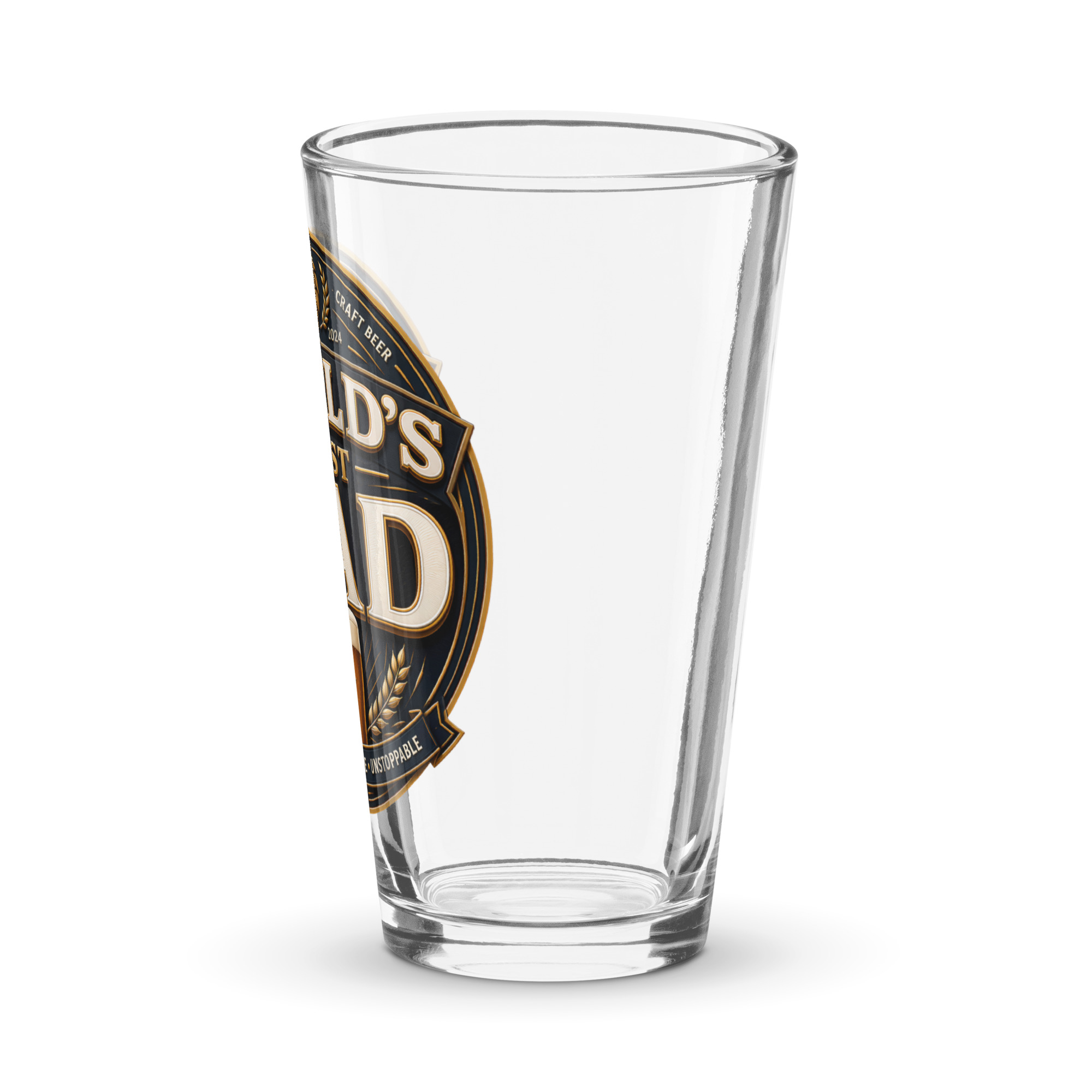 World’s Best Dad Beer Glass Gift For Dads Pint Glass